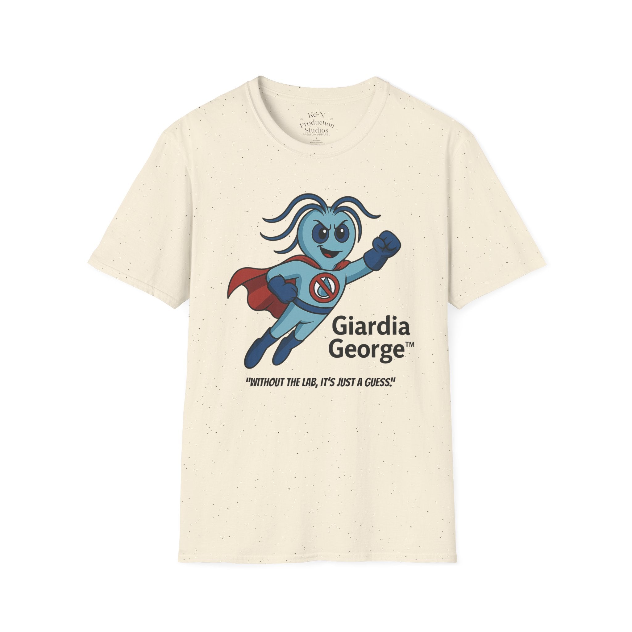 Giardia George™ Hero Tee – "Without the Lab, It’s Just a Guess"