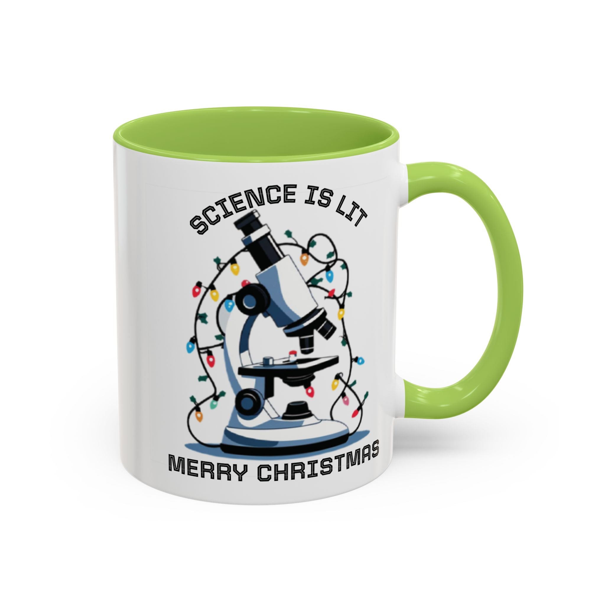Festive Science Mug – “Science Is Lit” & “Deck the Halls” Dual-Sided Holiday Gift