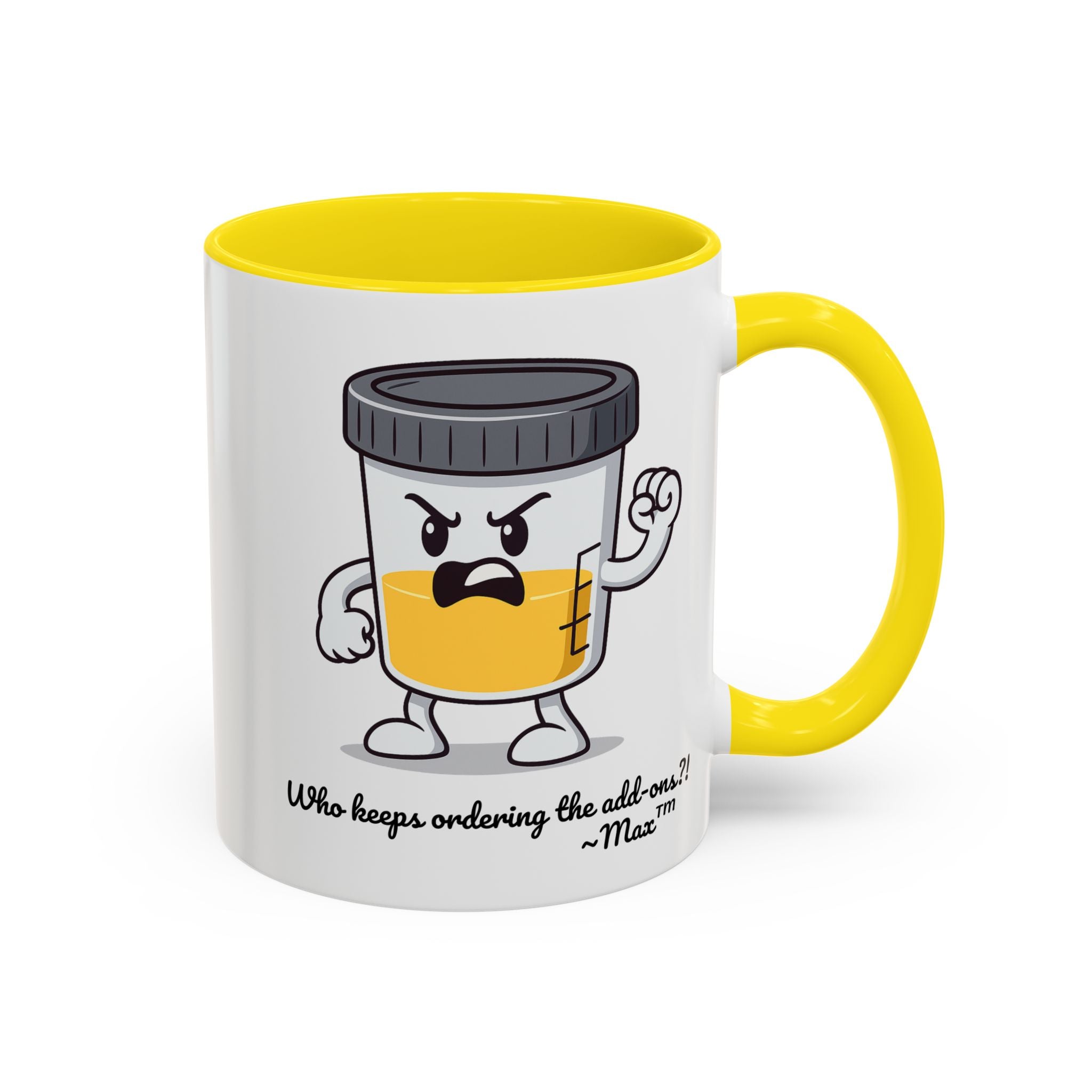 Max™ Double-Sided Specimen Cup Mug – “Add-Ons” Lab Humor by Lab Legends™