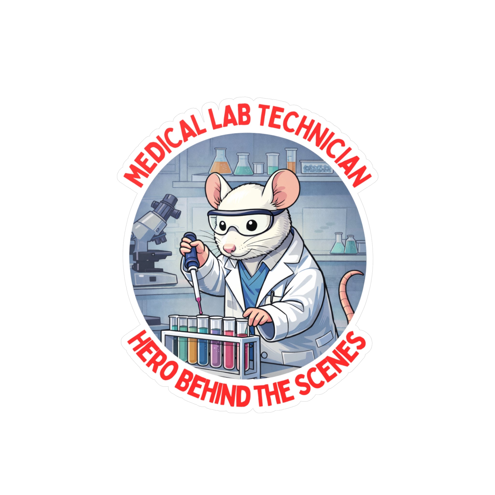 Medical Laboratory Technician 'Hero Behind the Scenes' Lab Rat Vinyl Decal