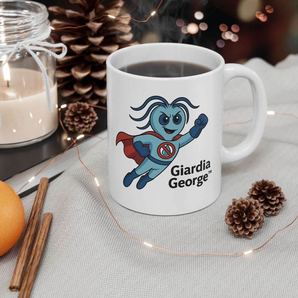 Mug - "Without the Lab, It’s Just a Guess" - Giardia George™ Flying Hero