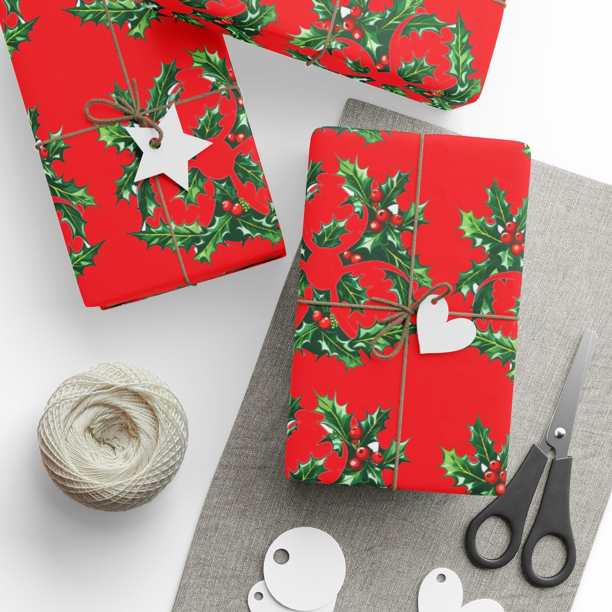 Biohazard Holly Wrapping Paper – Festive Science Gift Wrap with Berries & Leaves