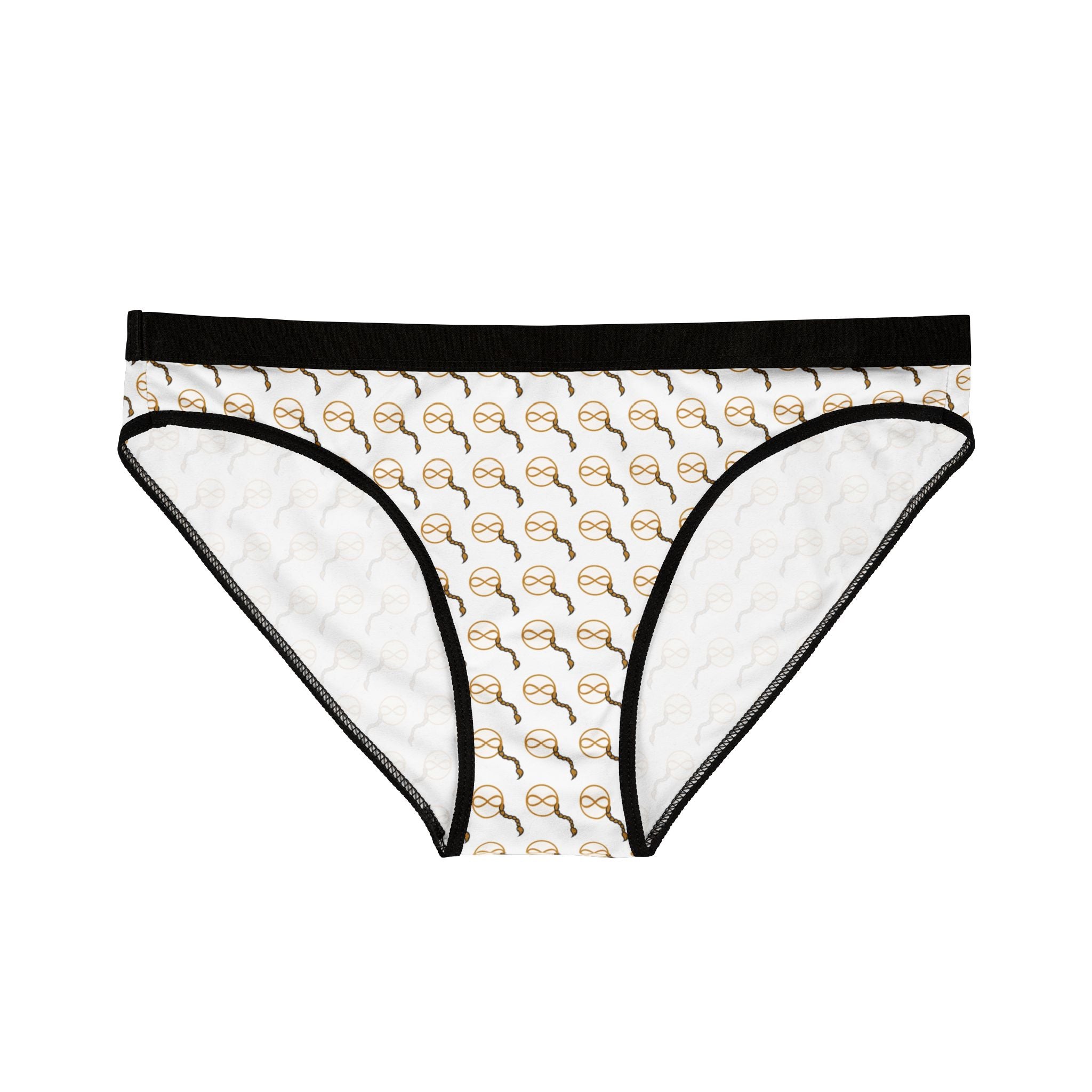 Women’s Bikini Panties | Joven Fusion Gold Logo Pattern | Boutique Designer Briefs