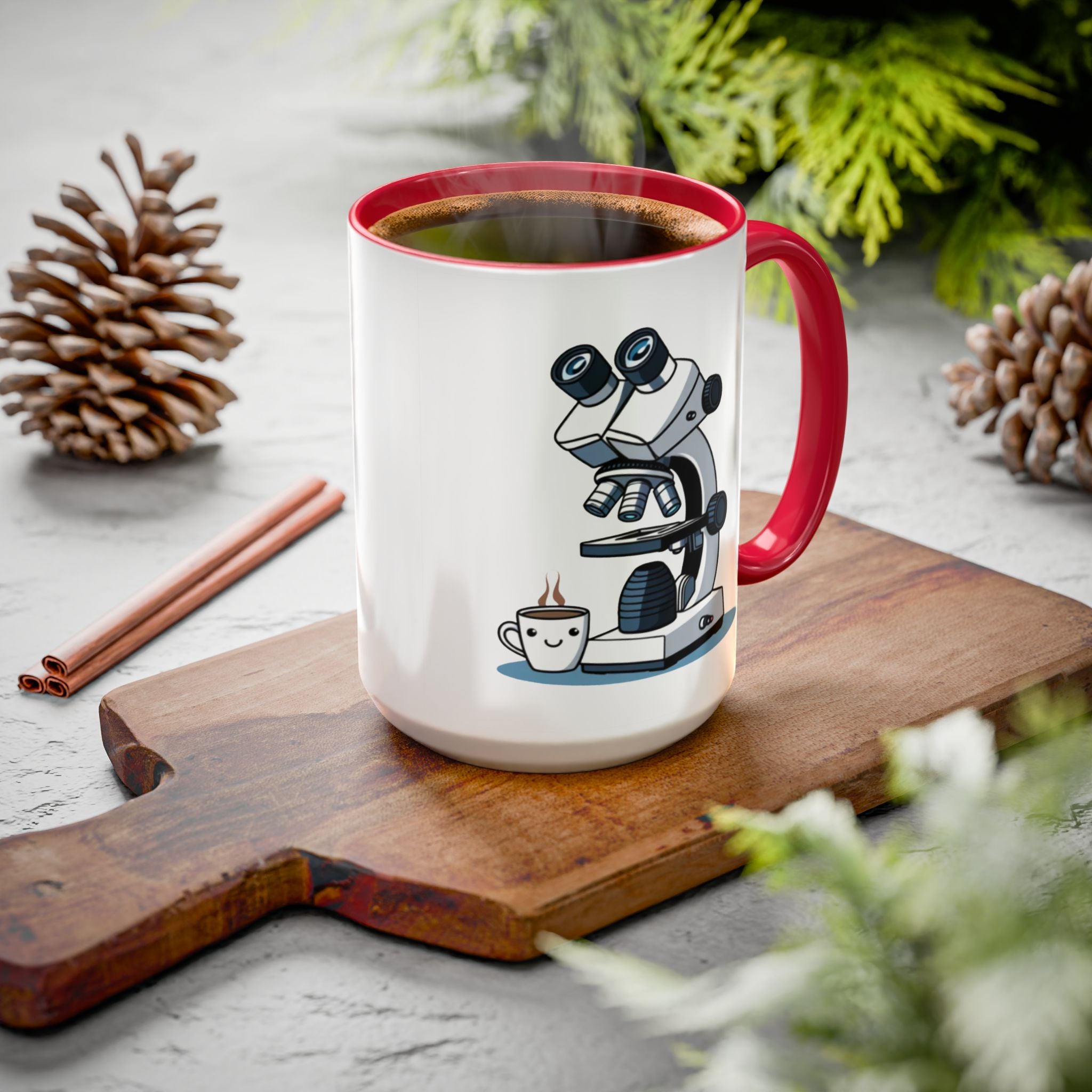 Microscope Coffee Mug — Cute Scientist Lab Drinkware (11oz & 15oz)