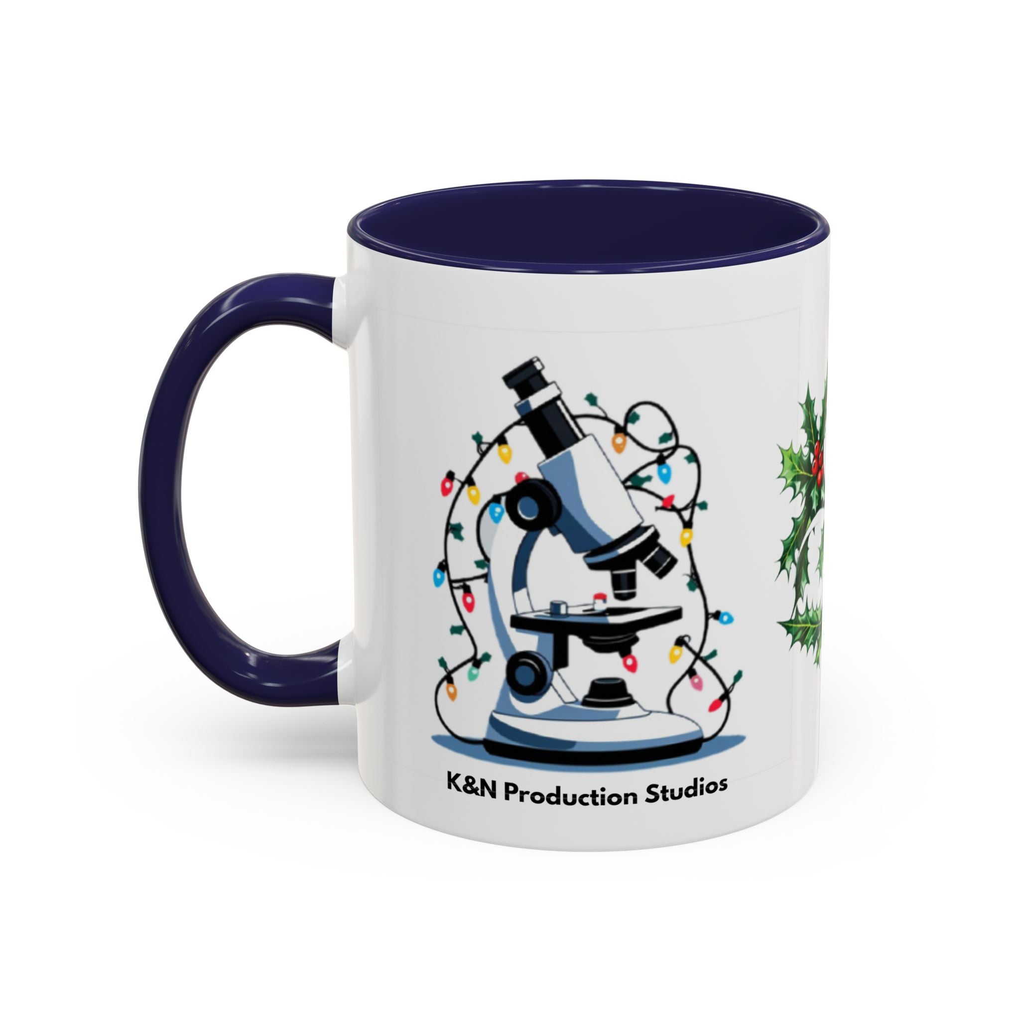 Giardia George™ Holiday Mug – Funny Science Christmas Gift with Microscope & Holly Biohazard