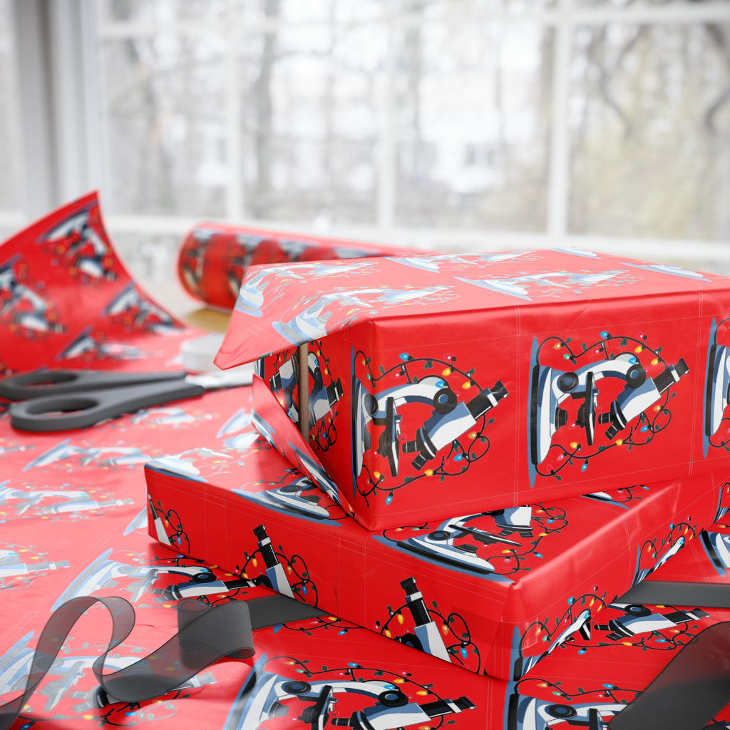 Festive Microscope Gift Wrap – Holiday Wrapping Paper for Curious Minds