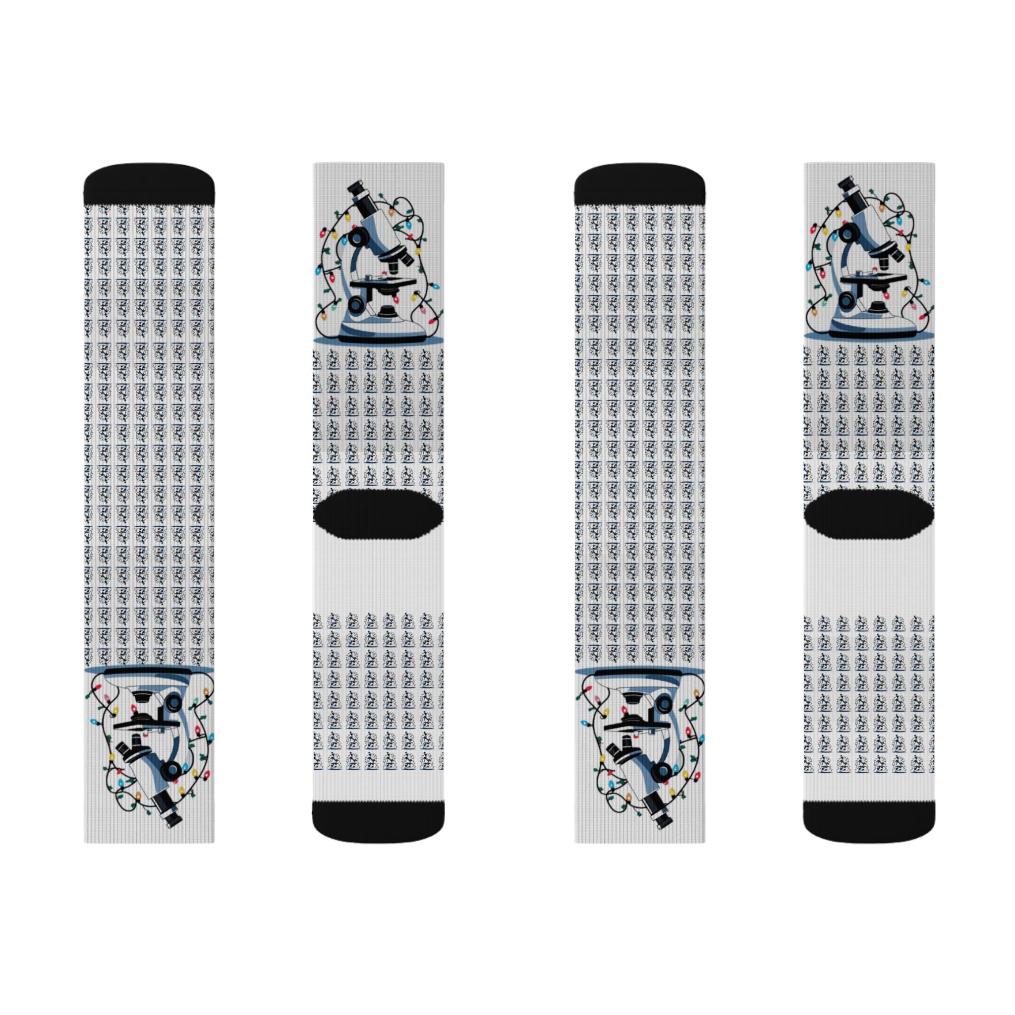 Festive Microscope Christmas Crew Socks – Lab Life Holiday Style