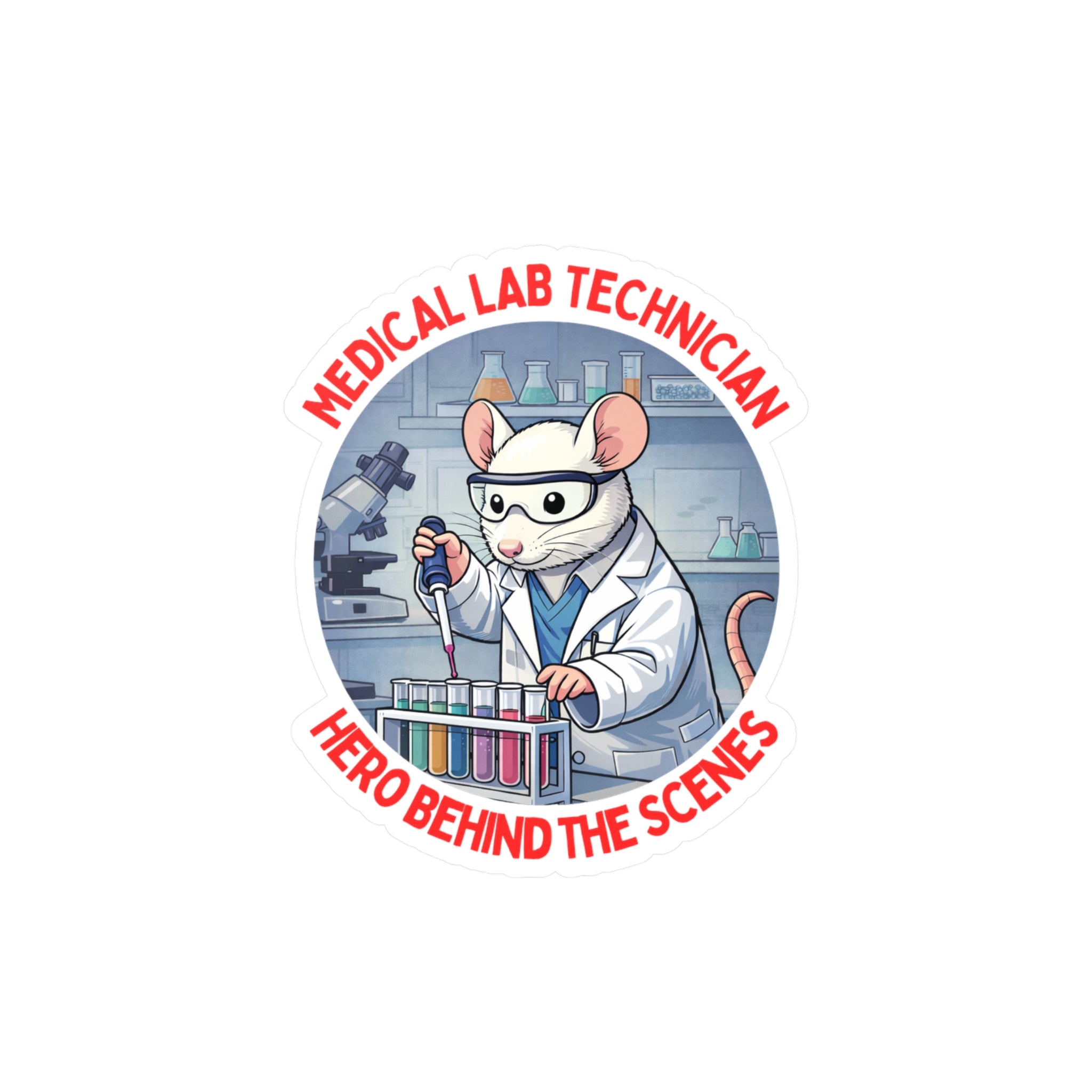 Medical Laboratory Technician 'Hero Behind the Scenes' Lab Rat Vinyl Decal