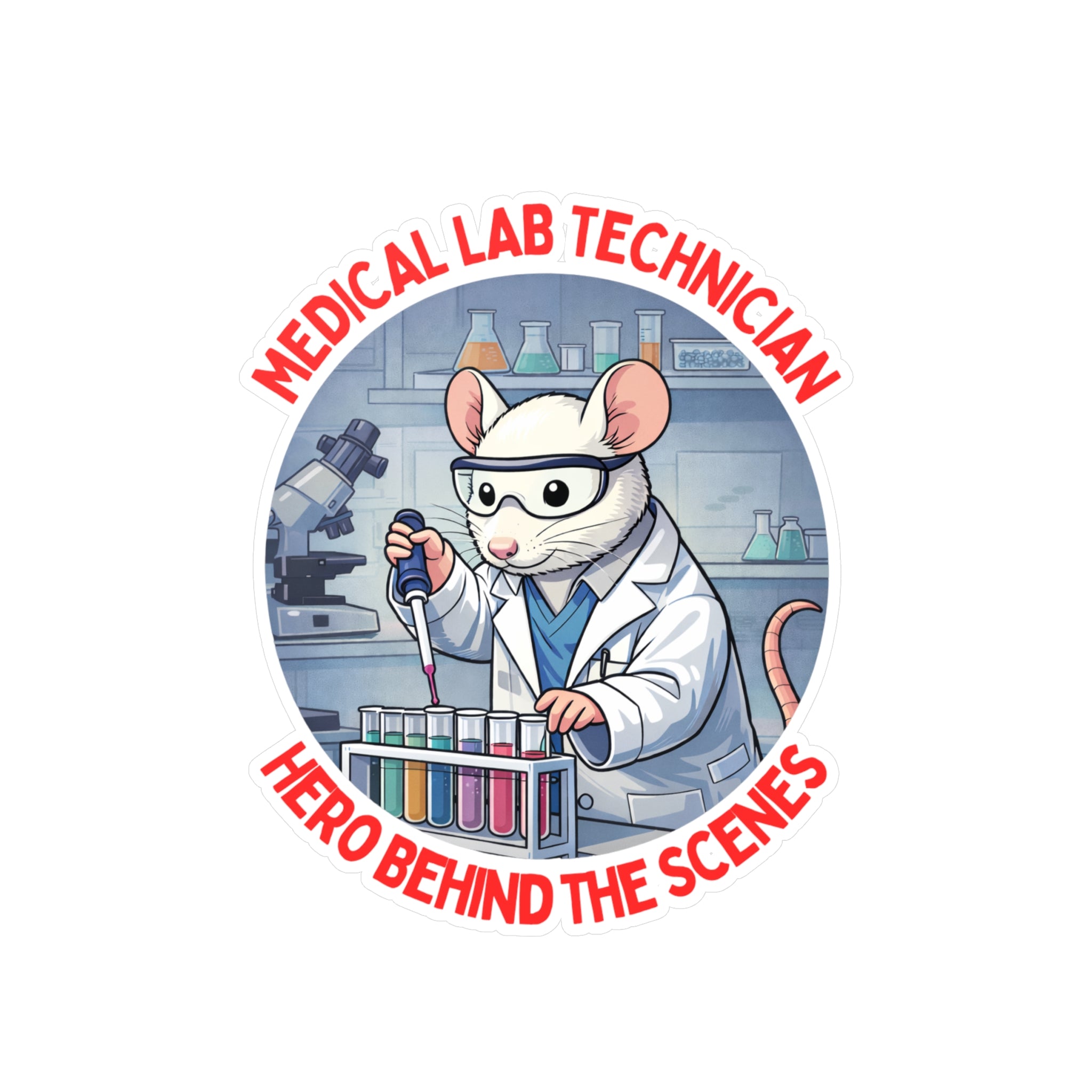 Medical Laboratory Technician 'Hero Behind the Scenes' Lab Rat Vinyl Decal
