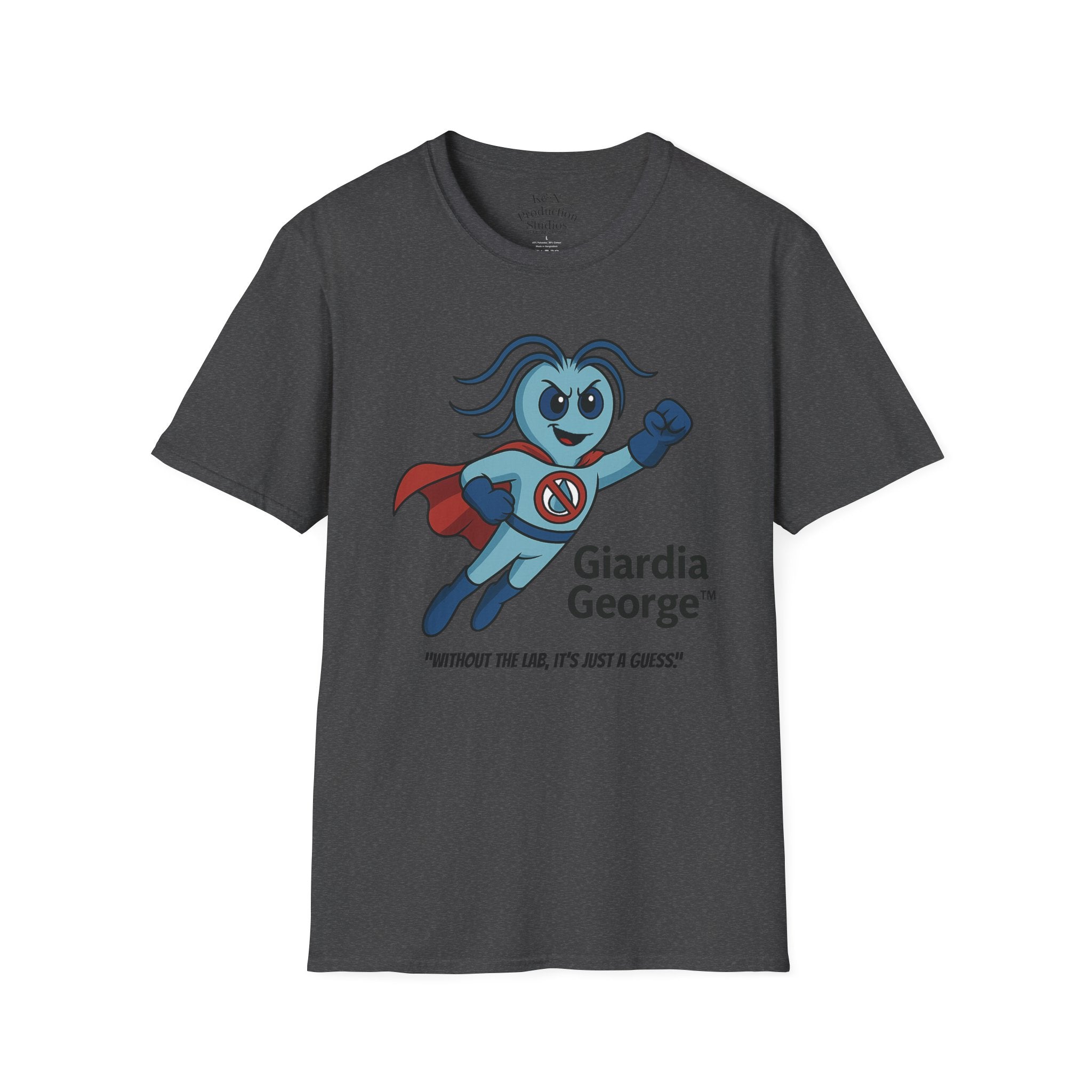 Giardia George™ Hero Tee – "Without the Lab, It’s Just a Guess"