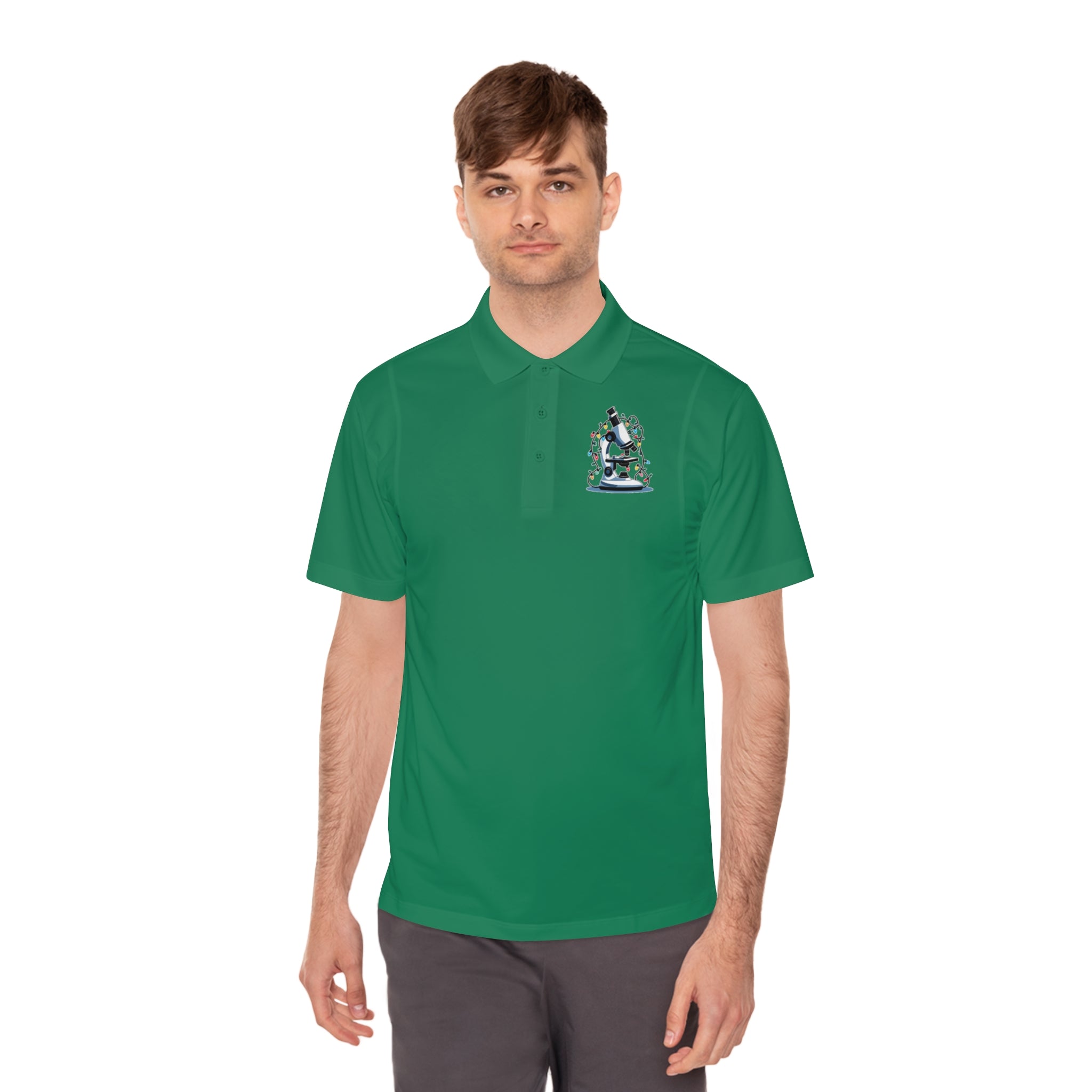 Microscope Lights Holiday Polo – Science-Inspired Christmas Shirt