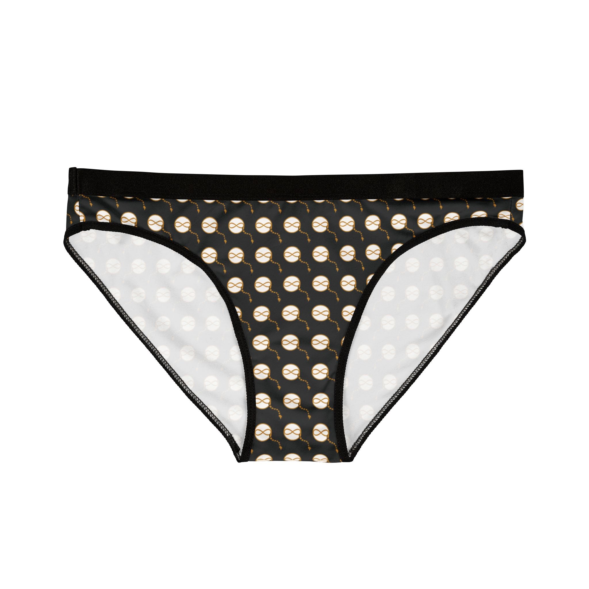 Women’s Bikini Panties | Joven Fusion Gold Logo Pattern | Boutique Designer Panties