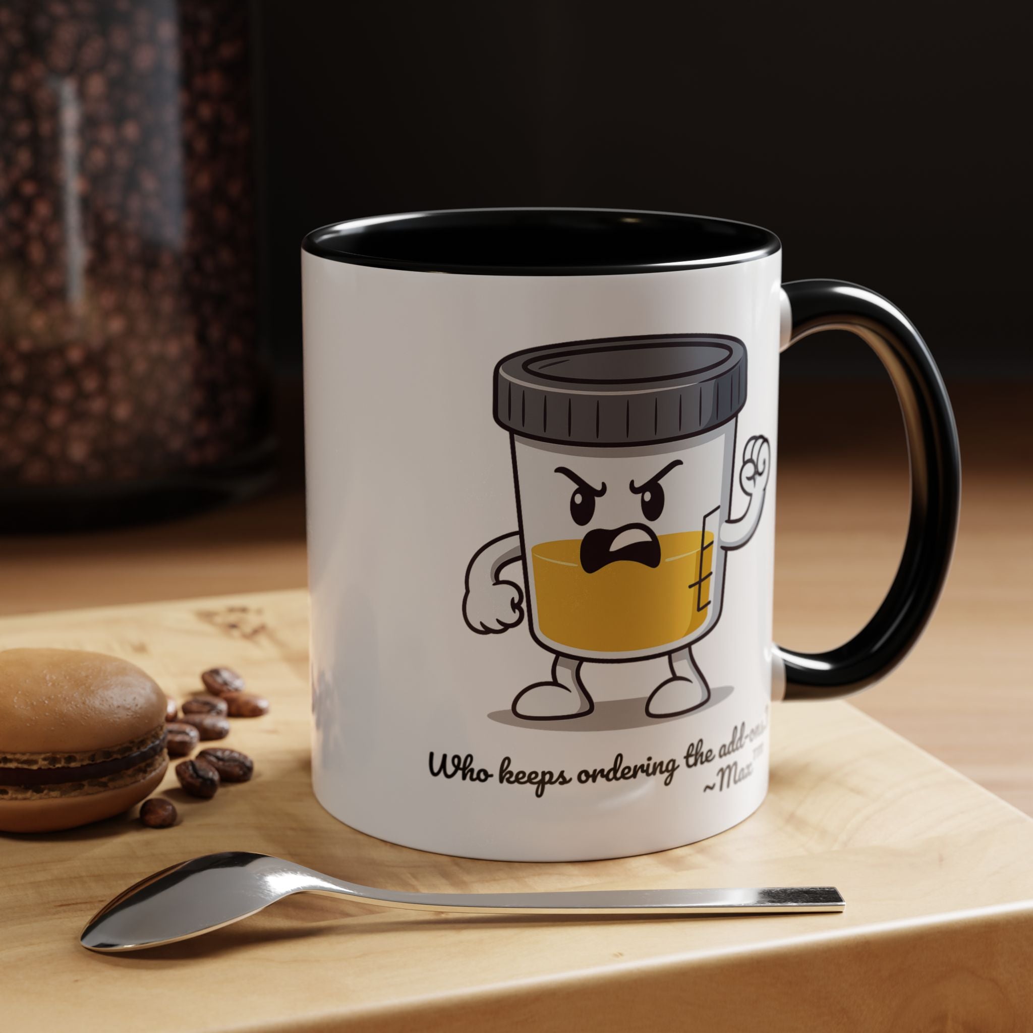 Max™ Double-Sided Specimen Cup Mug – “Add-Ons” Lab Humor by Lab Legends™