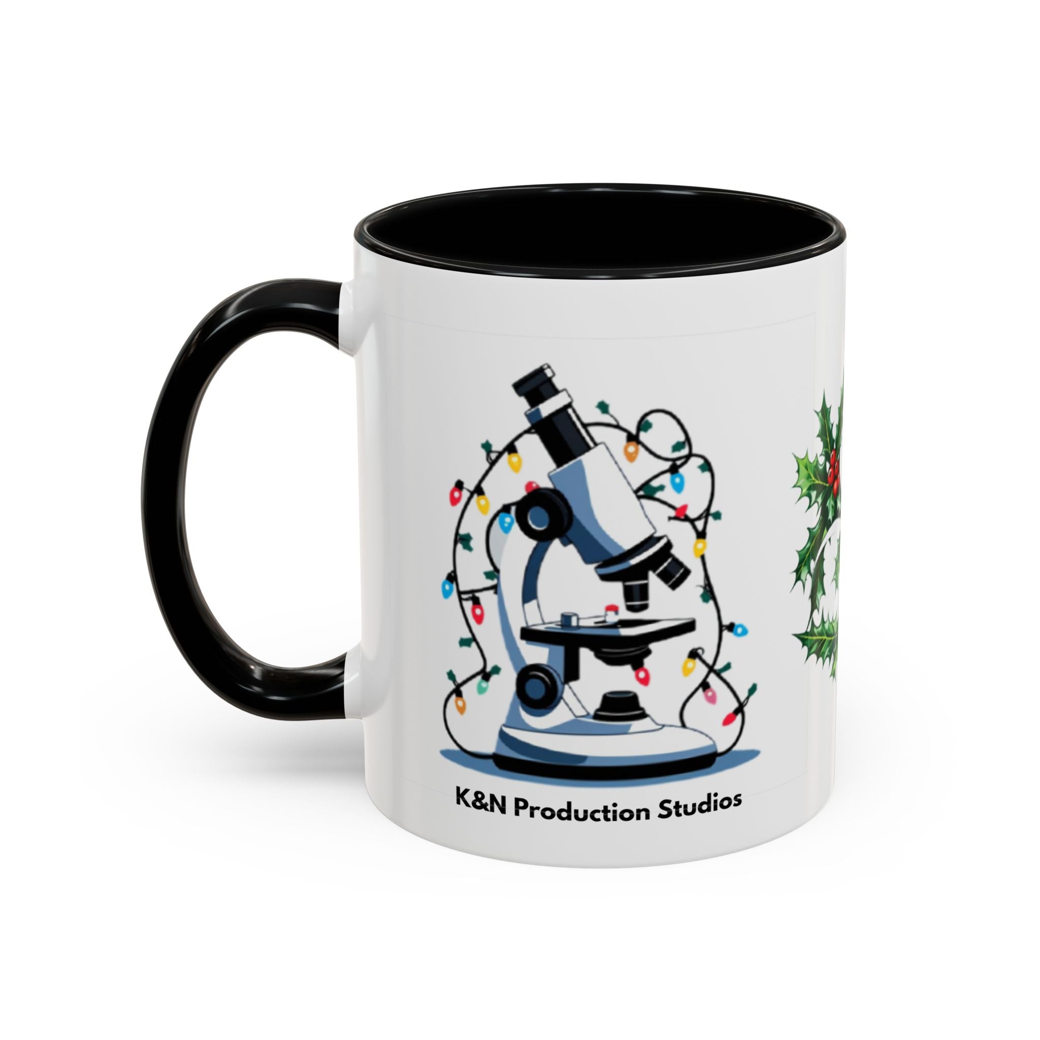 Giardia George™ Holiday Mug – Funny Science Christmas Gift with Microscope & Holly Biohazard
