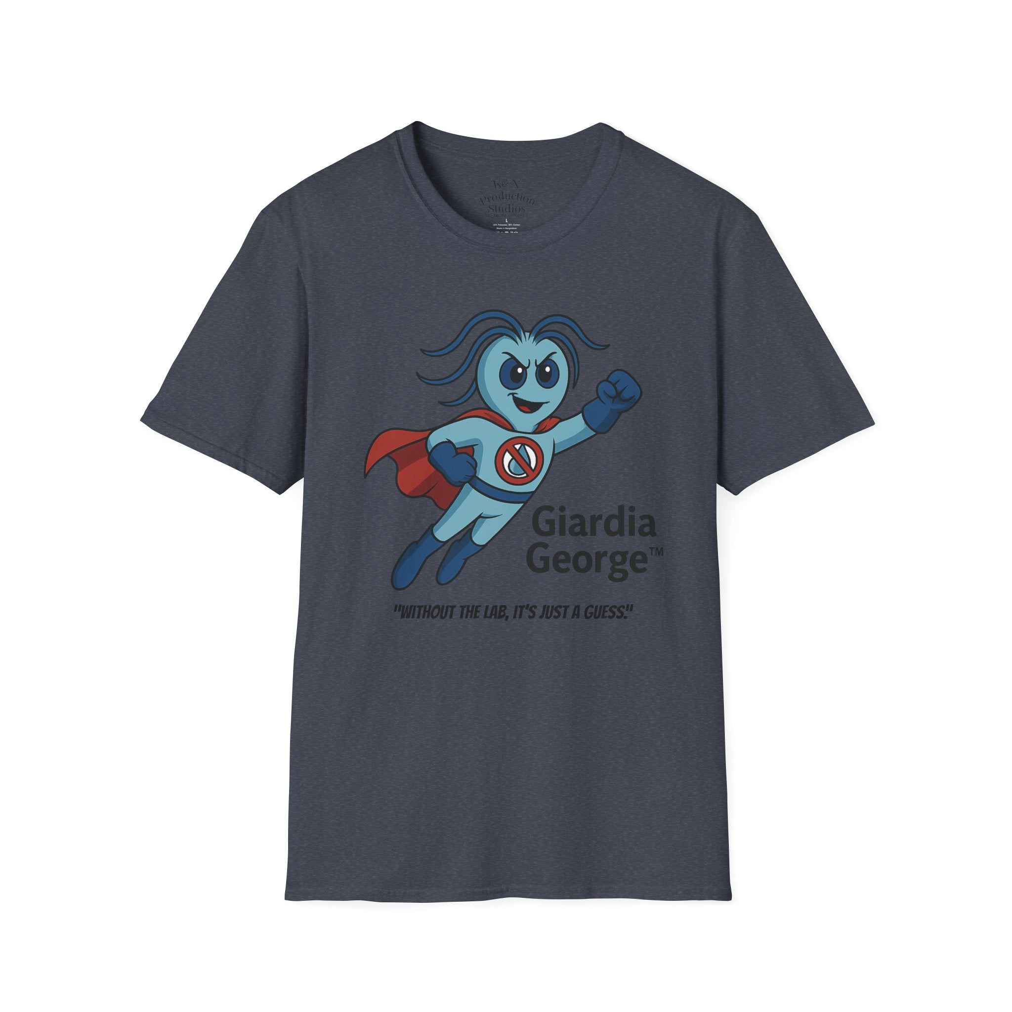 Giardia George™ Hero Tee – "Without the Lab, It’s Just a Guess"