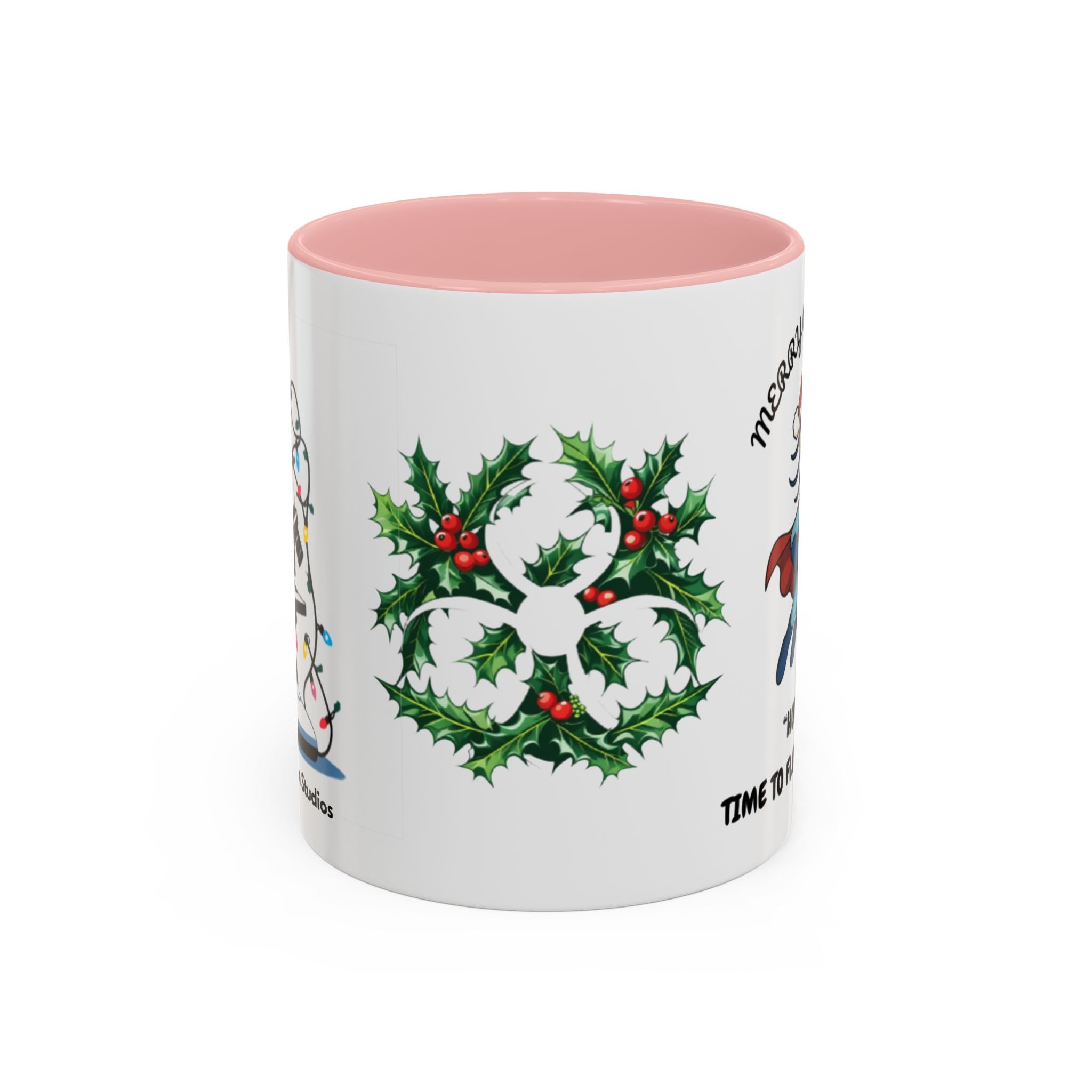 Giardia George™ Holiday Mug – Funny Science Christmas Gift with Microscope & Holly Biohazard