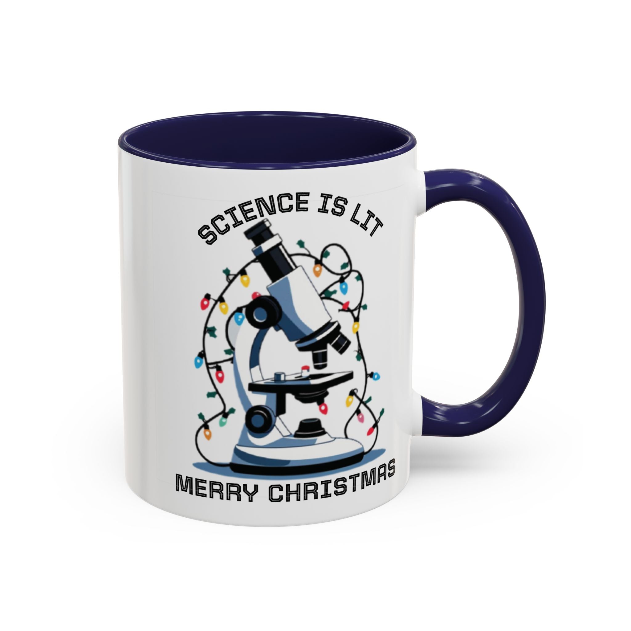 Festive Science Mug – “Science Is Lit” & “Deck the Halls” Dual-Sided Holiday Gift