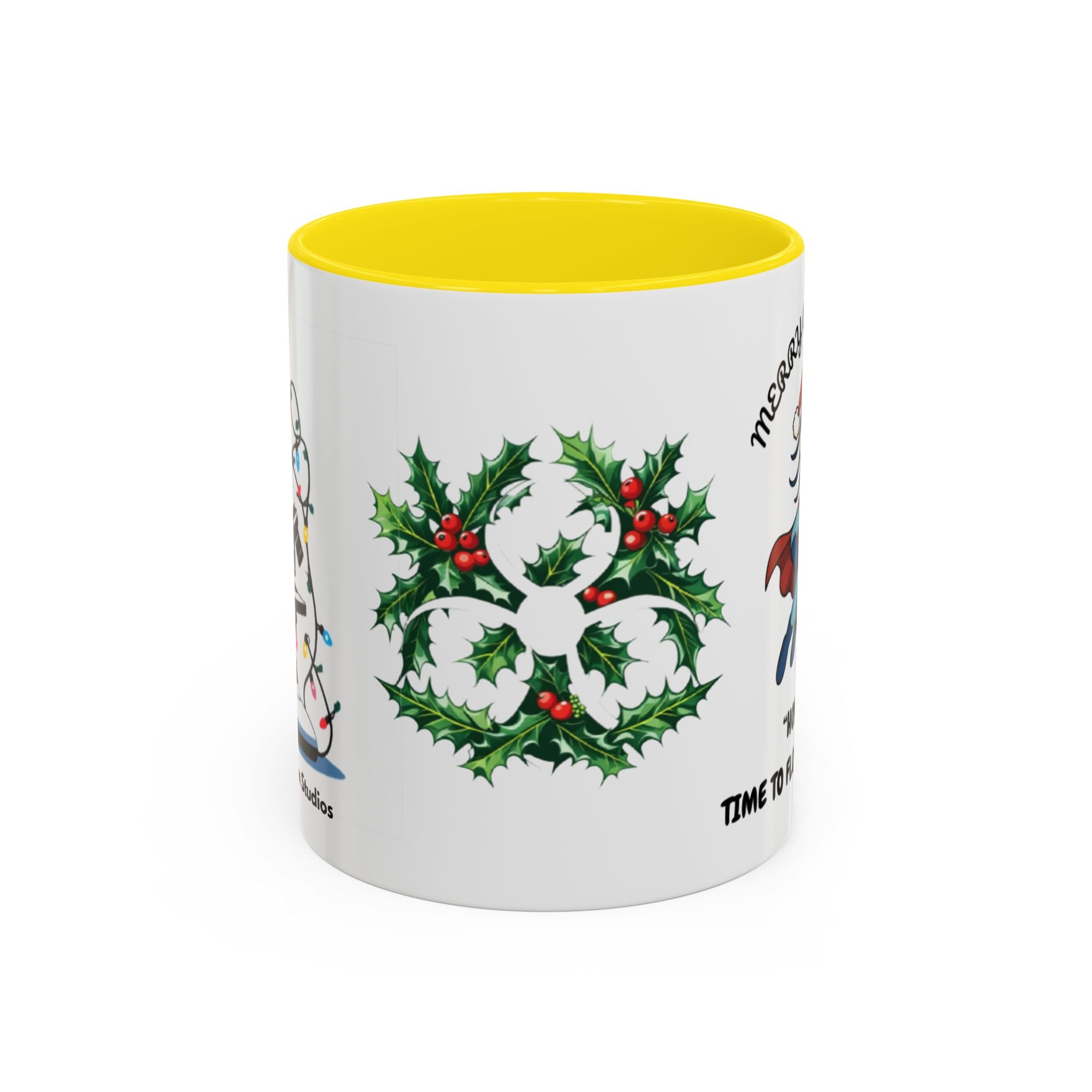 Giardia George™ Holiday Mug – Funny Science Christmas Gift with Microscope & Holly Biohazard