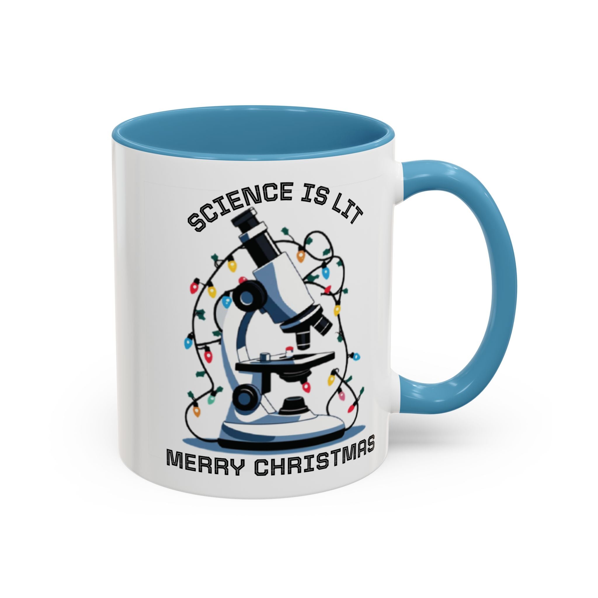 Festive Science Mug – “Science Is Lit” & “Deck the Halls” Dual-Sided Holiday Gift