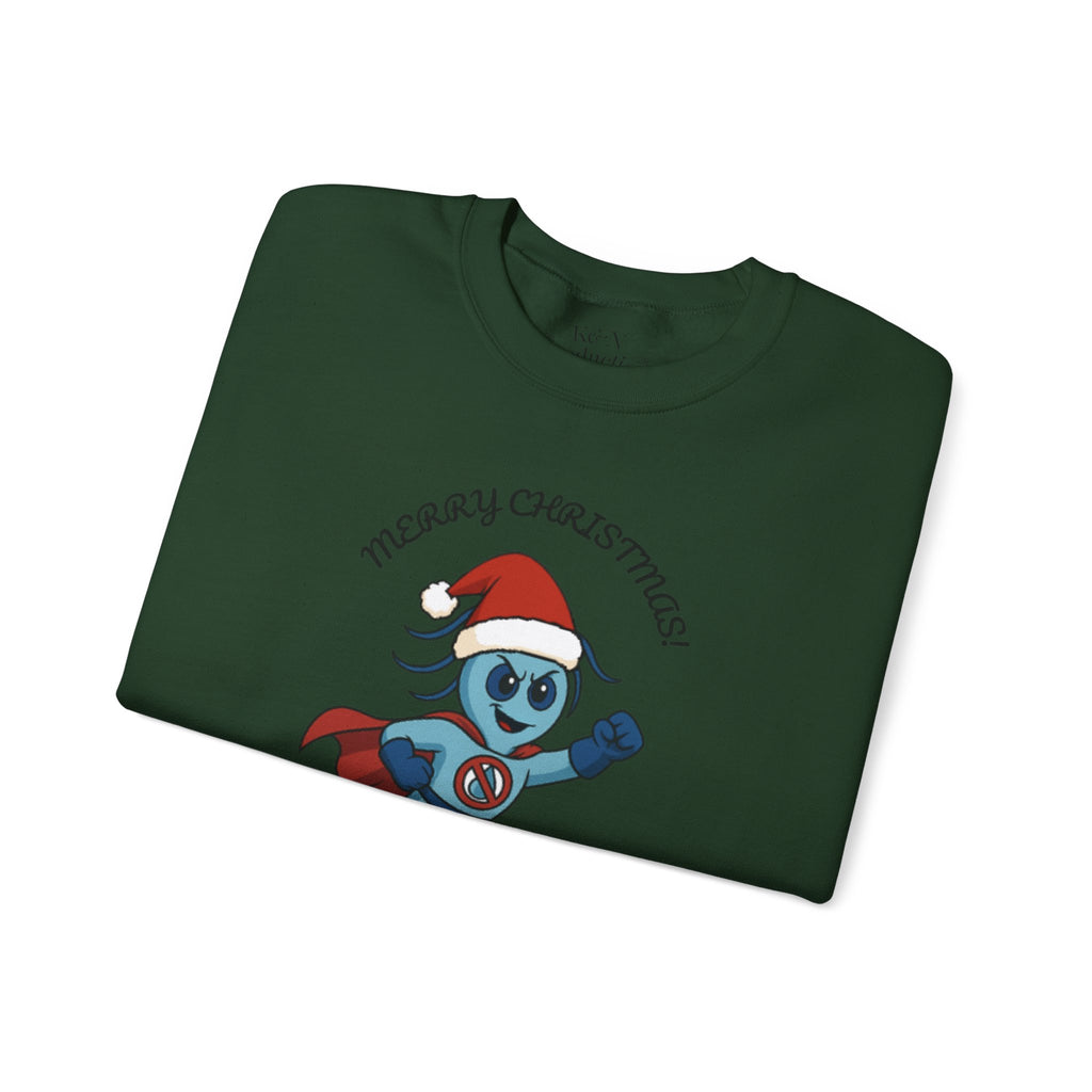 Giardia George Christmas Sweatshirt — ‘Ho! Ho! Ho! Time to Flush Out the Foe!’ Holiday Crewneck