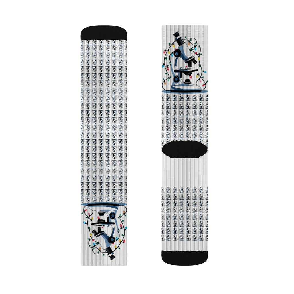 Festive Microscope Christmas Crew Socks – Lab Life Holiday Style