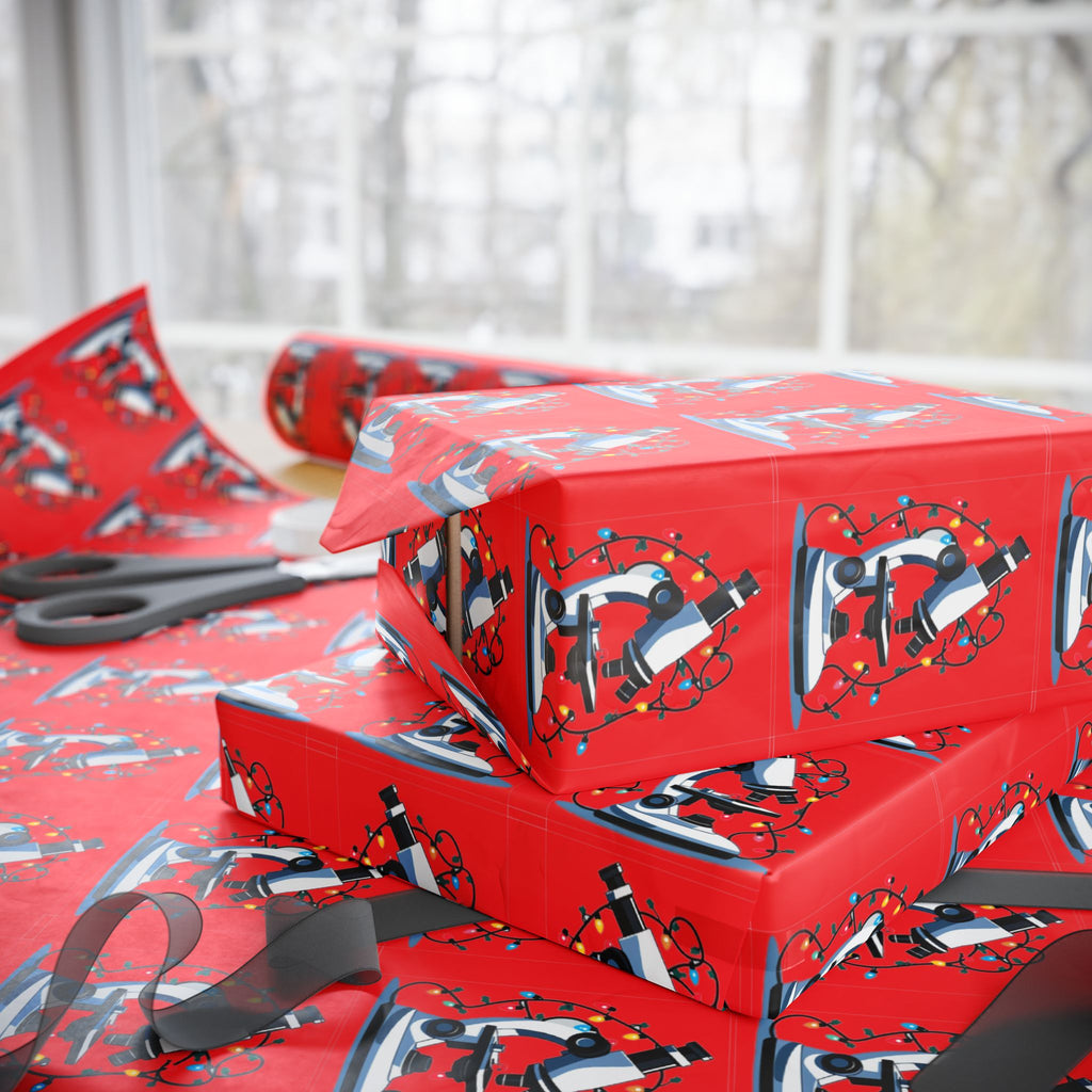 Festive Microscope Gift Wrap – Holiday Wrapping Paper for Curious Minds