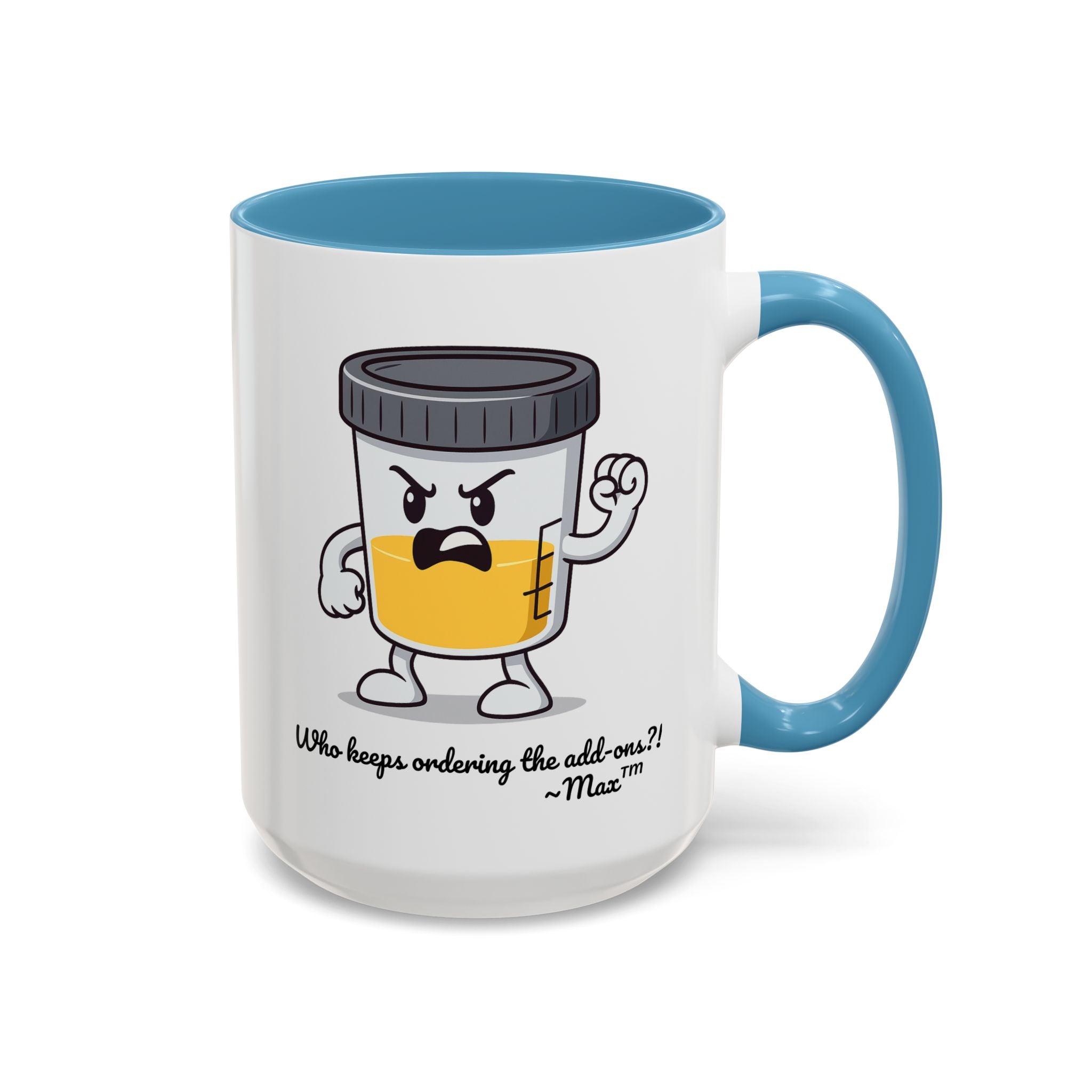Max™ Double-Sided Specimen Cup Mug – “Add-Ons” Lab Humor by Lab Legends™