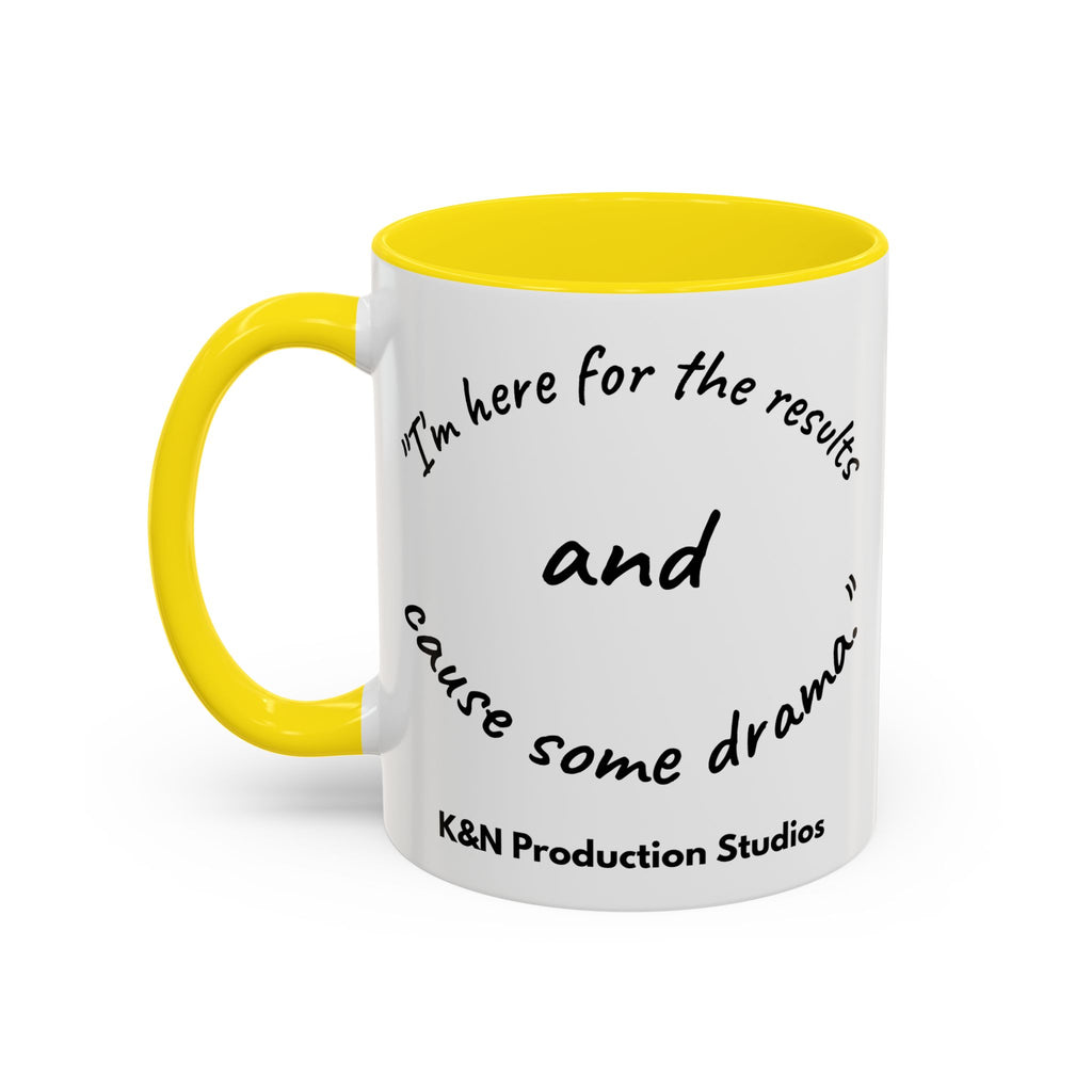 Toobey™ “Here for the Results and Drama” Mug – Customizable Lab Humor Cup by K&N Production Studios