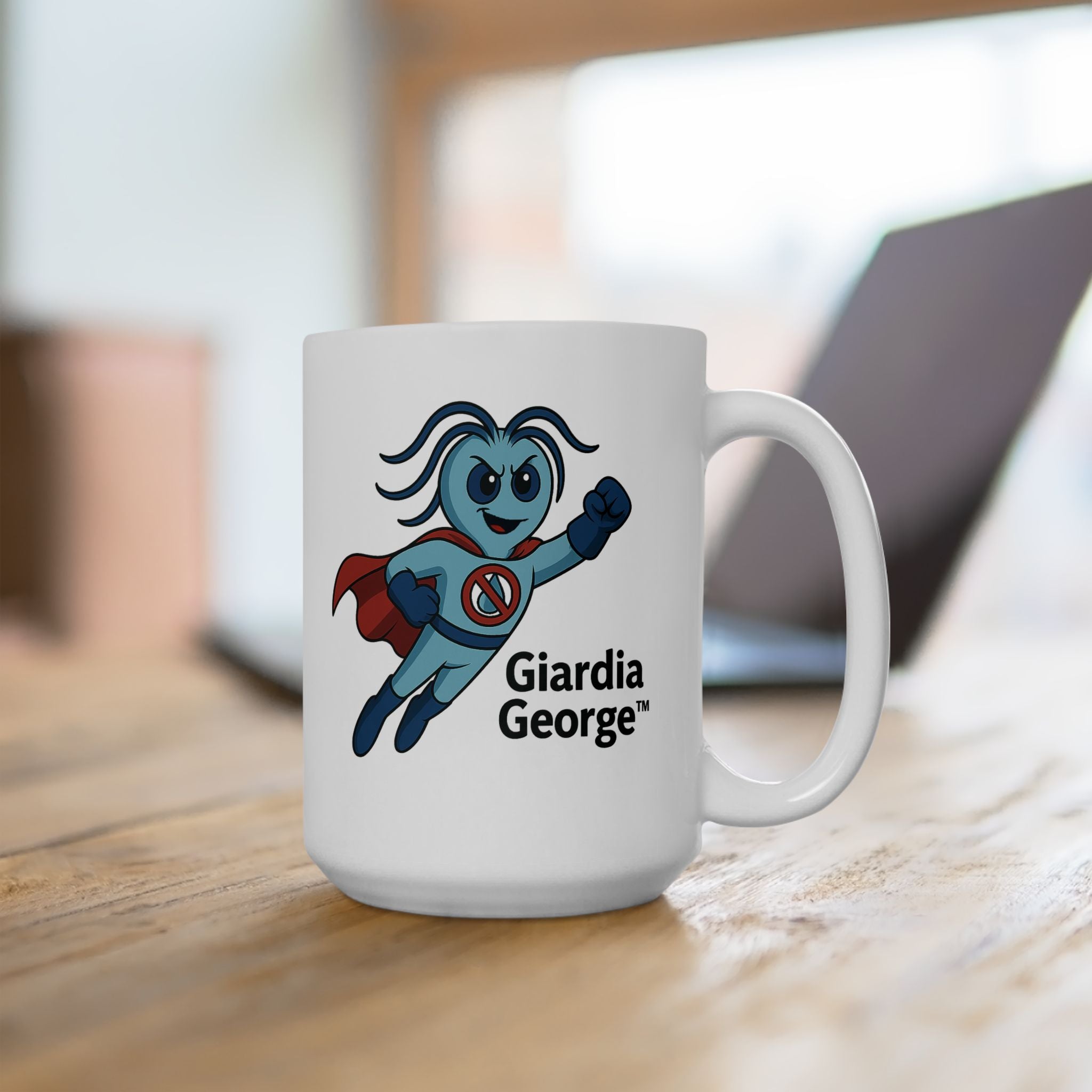 Mug - "Without the Lab, It’s Just a Guess" - Giardia George™ Flying Hero