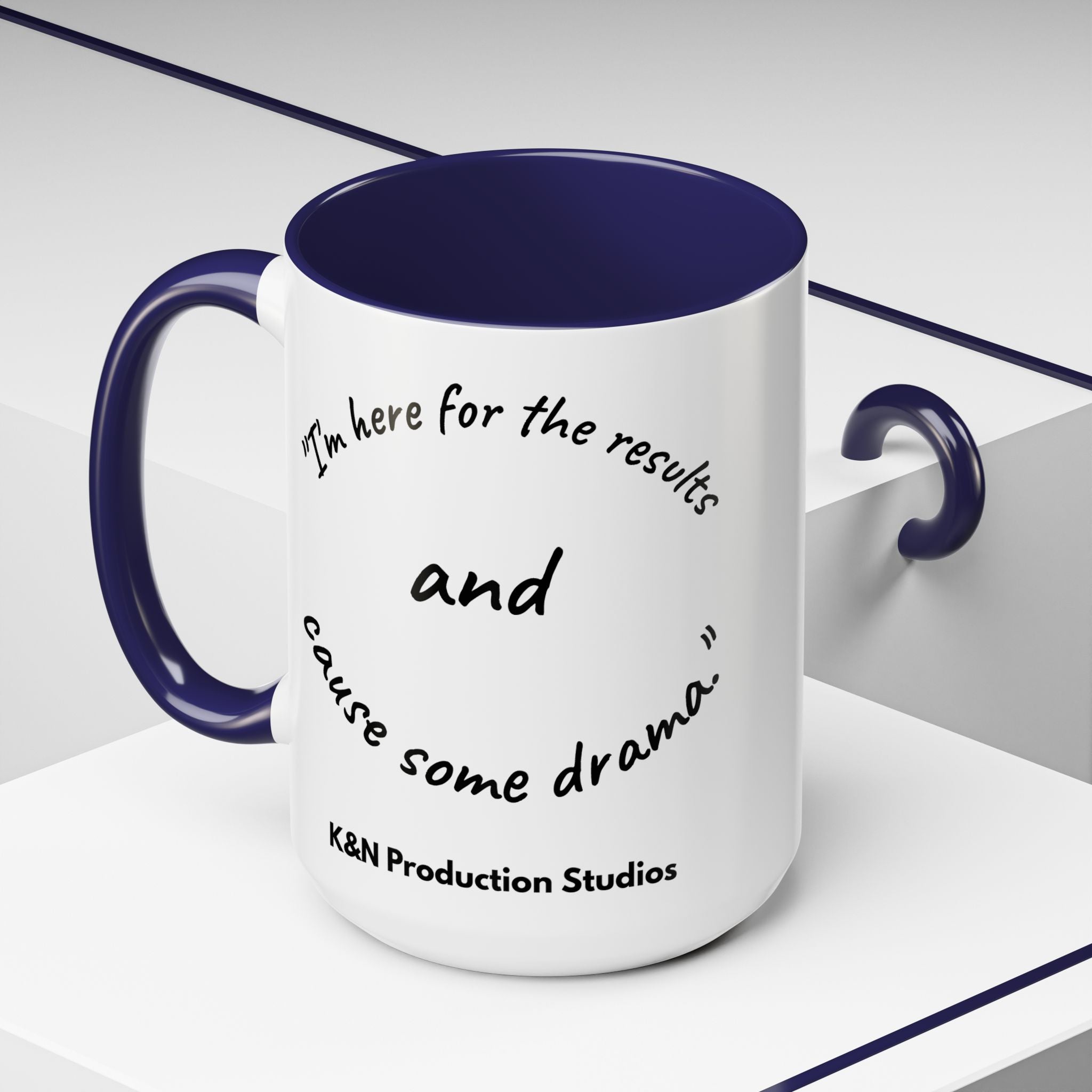 Toobey™ “Here for the Results and Drama” Mug – Customizable Lab Humor Cup by K&N Production Studios
