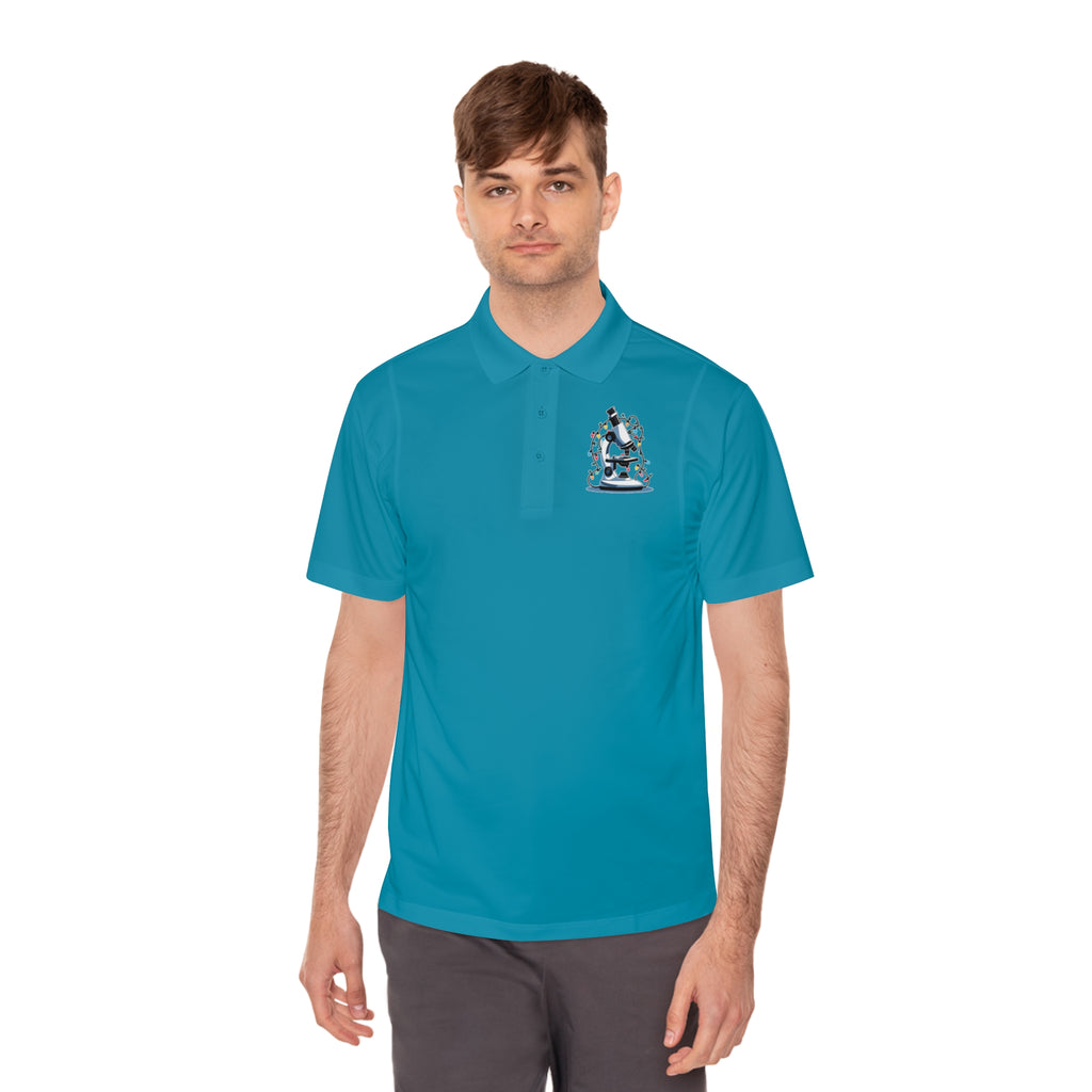 Microscope Lights Holiday Polo – Science-Inspired Christmas Shirt