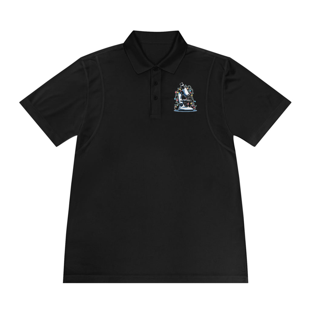 Microscope Lights Holiday Polo – Science-Inspired Christmas Shirt