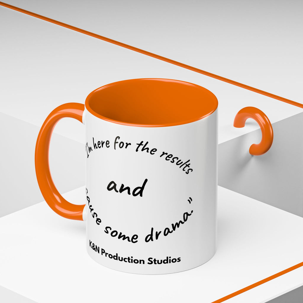 Toobey™ “Here for the Results and Drama” Mug – Customizable Lab Humor Cup by K&N Production Studios