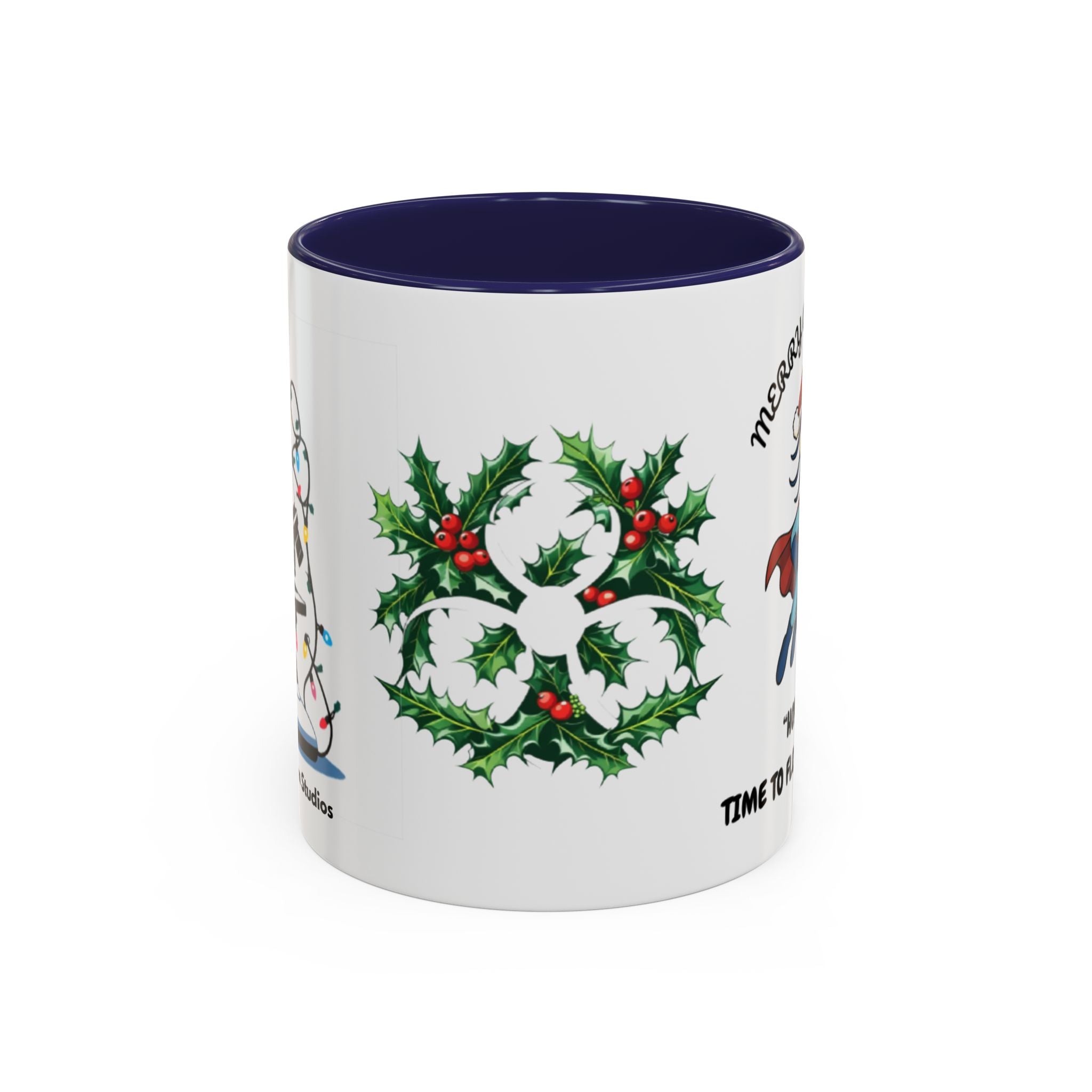 Giardia George™ Holiday Mug – Funny Science Christmas Gift with Microscope & Holly Biohazard