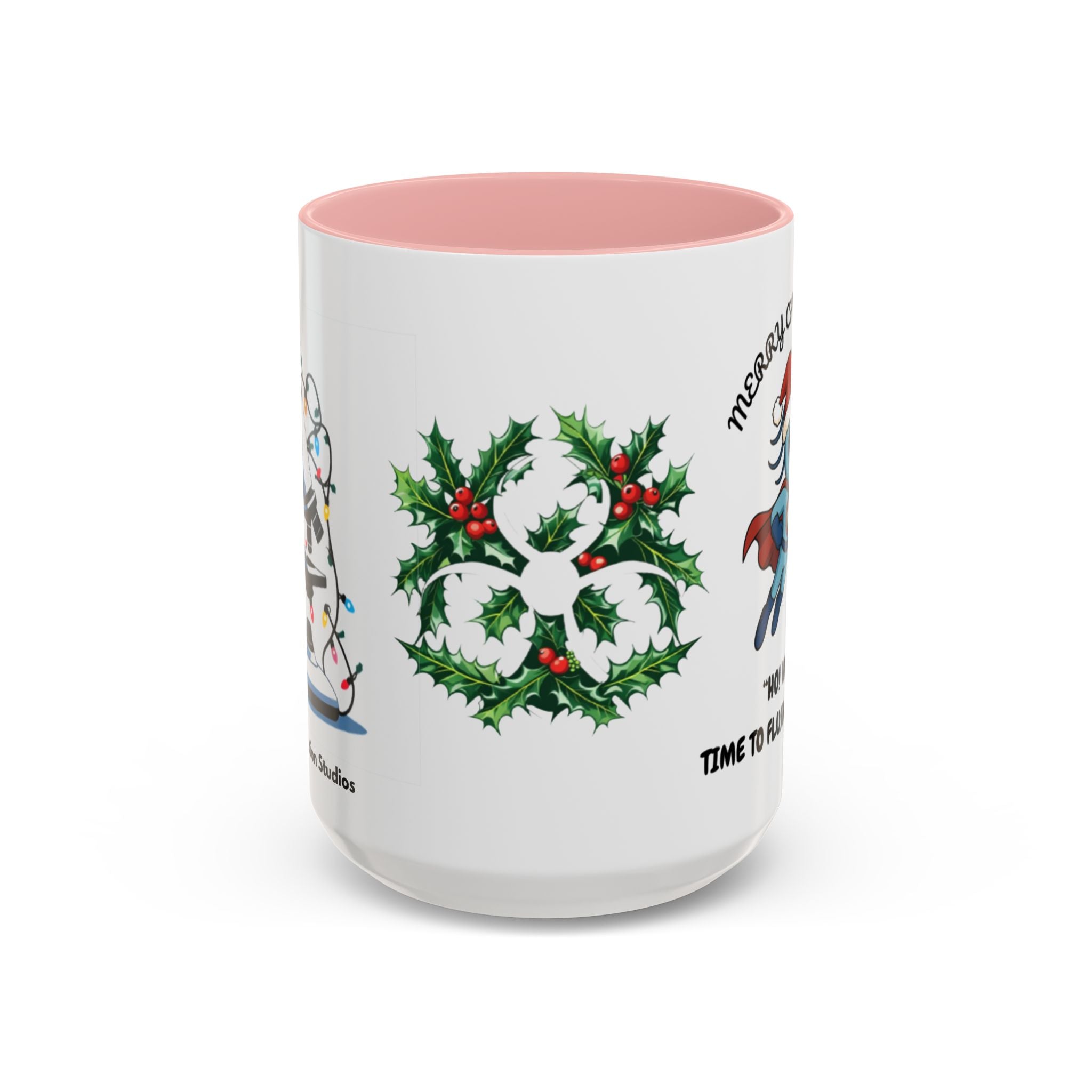 Giardia George™ Holiday Mug – Funny Science Christmas Gift with Microscope & Holly Biohazard