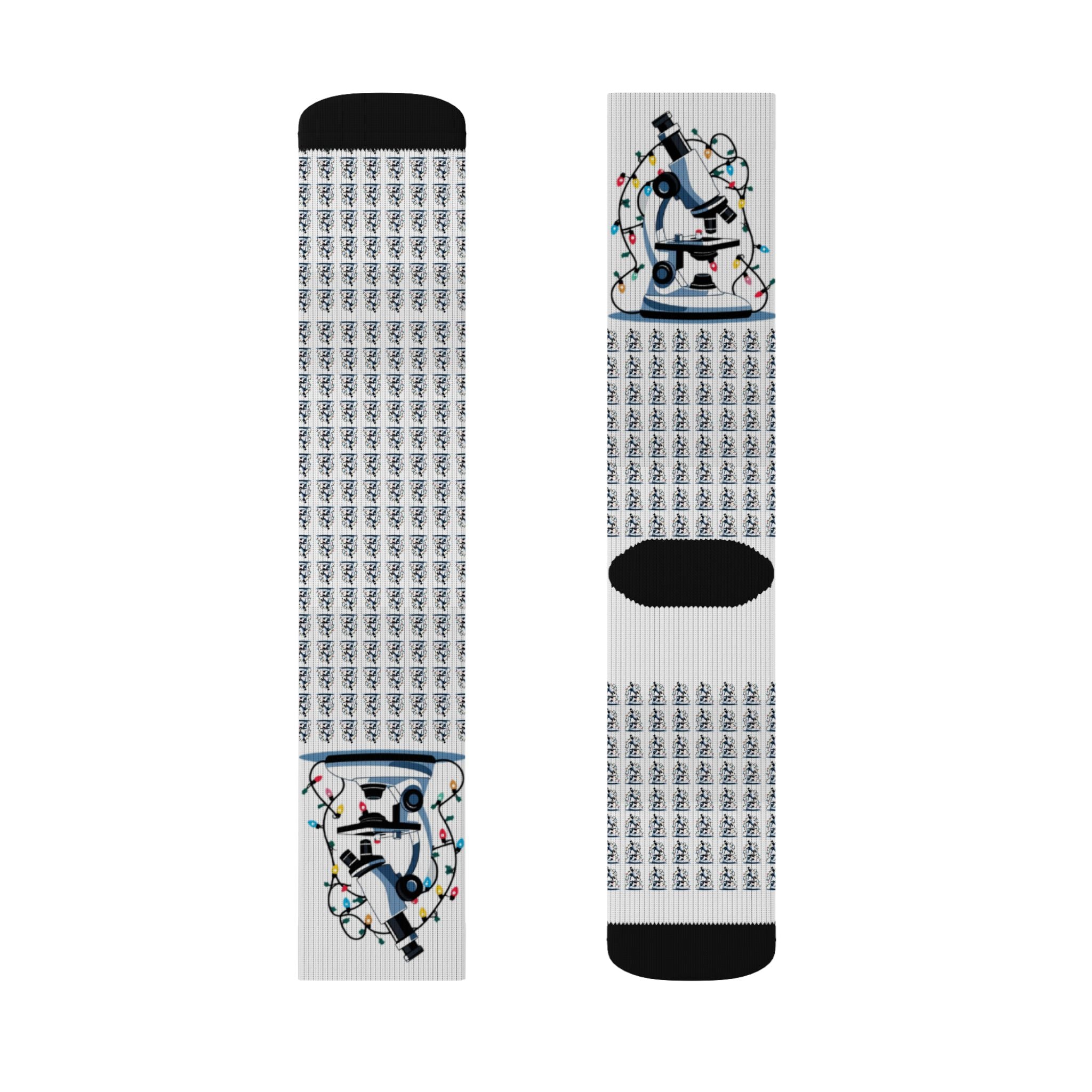 Festive Microscope Christmas Crew Socks – Lab Life Holiday Style