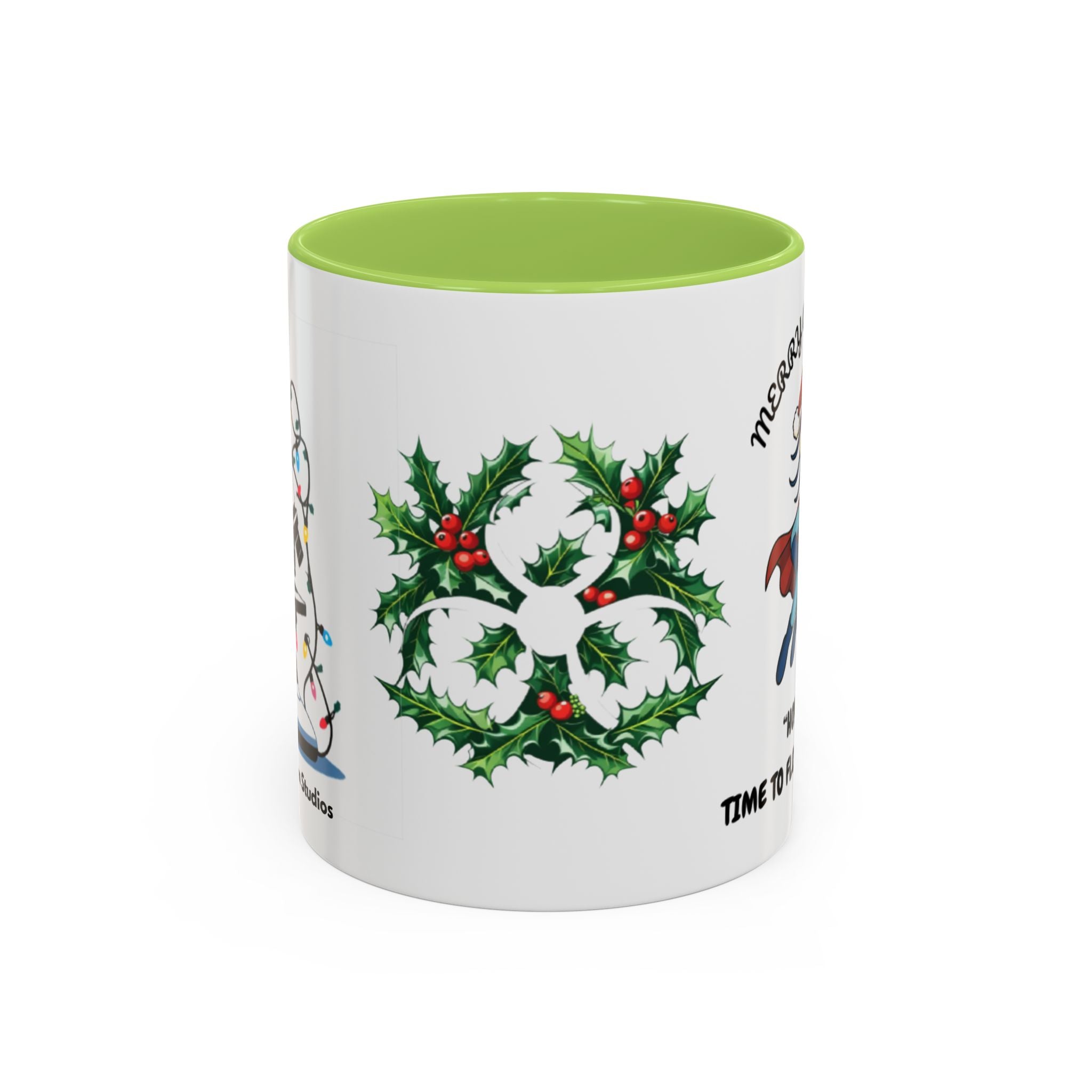 Giardia George™ Holiday Mug – Funny Science Christmas Gift with Microscope & Holly Biohazard