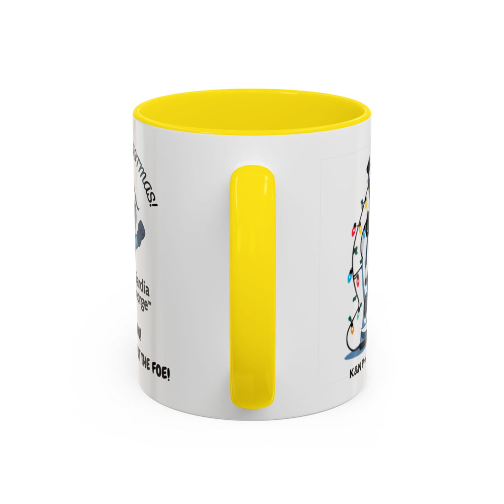 Giardia George™ Holiday Mug – Funny Science Christmas Gift with Microscope & Holly Biohazard