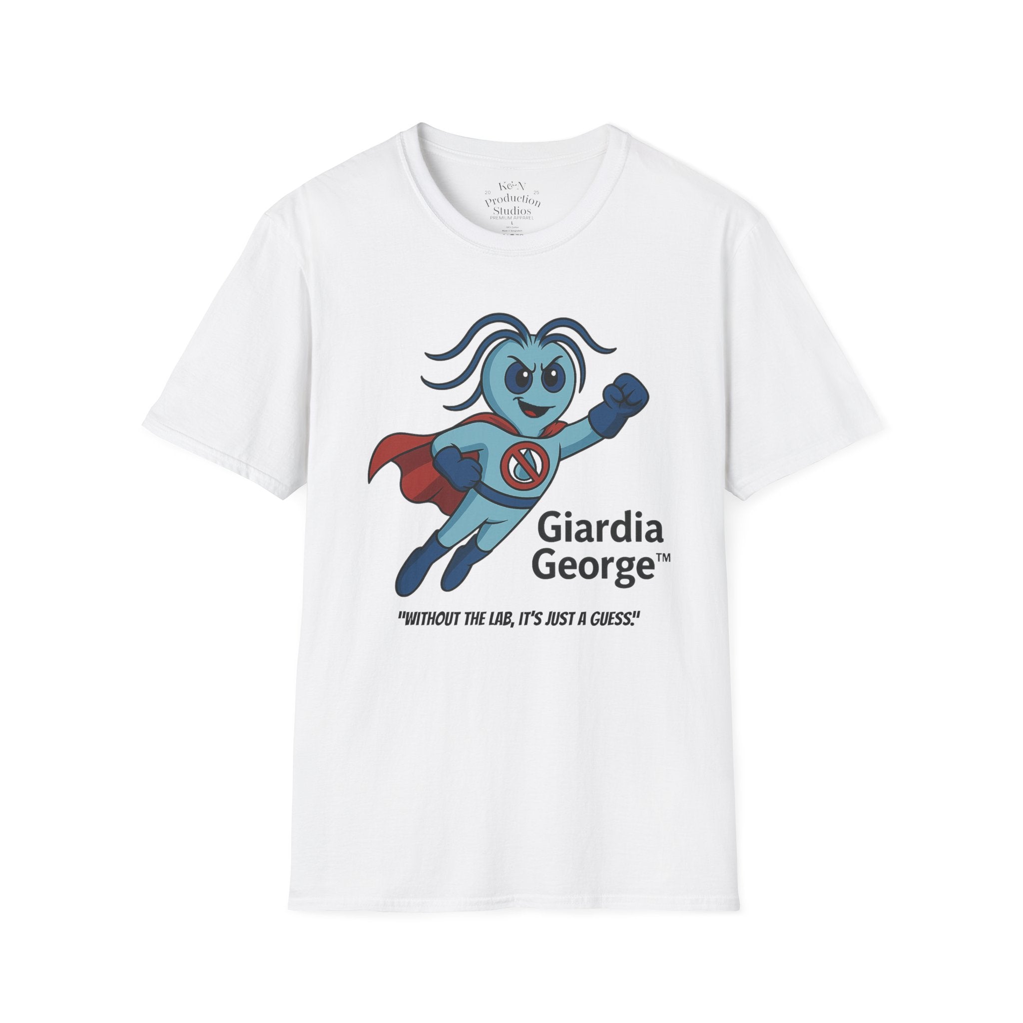 Giardia George™ Hero Tee – "Without the Lab, It’s Just a Guess"