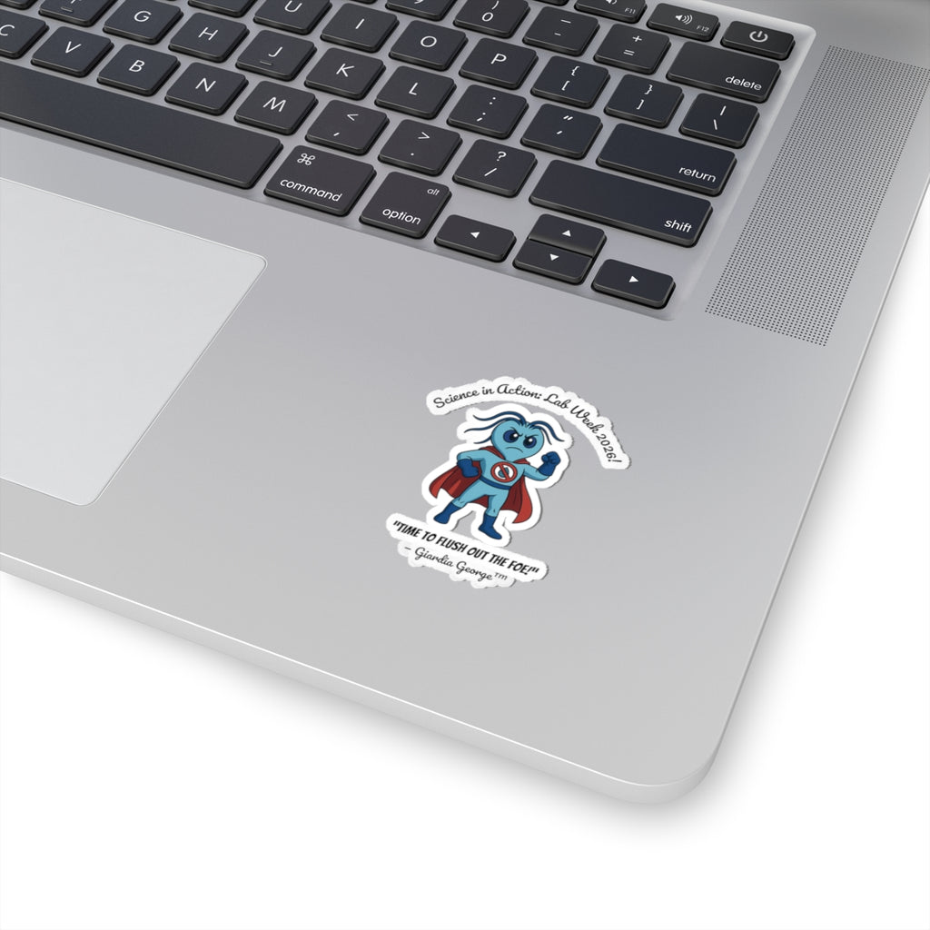 Lab Week 2026 “Giardia George” Kiss-Cut Sticker – Science in Action