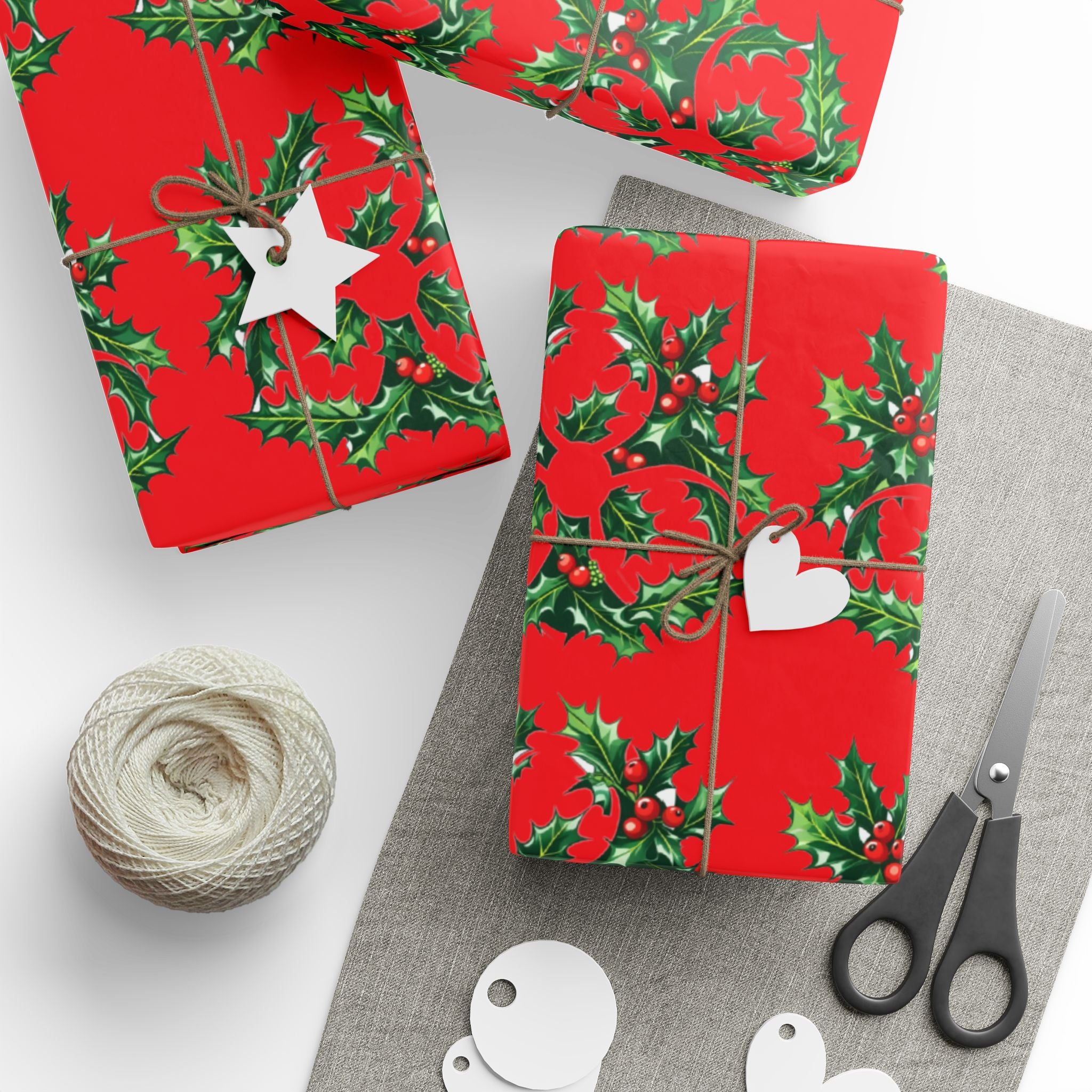 Biohazard Holly Wrapping Paper – Festive Science Gift Wrap with Berries & Leaves