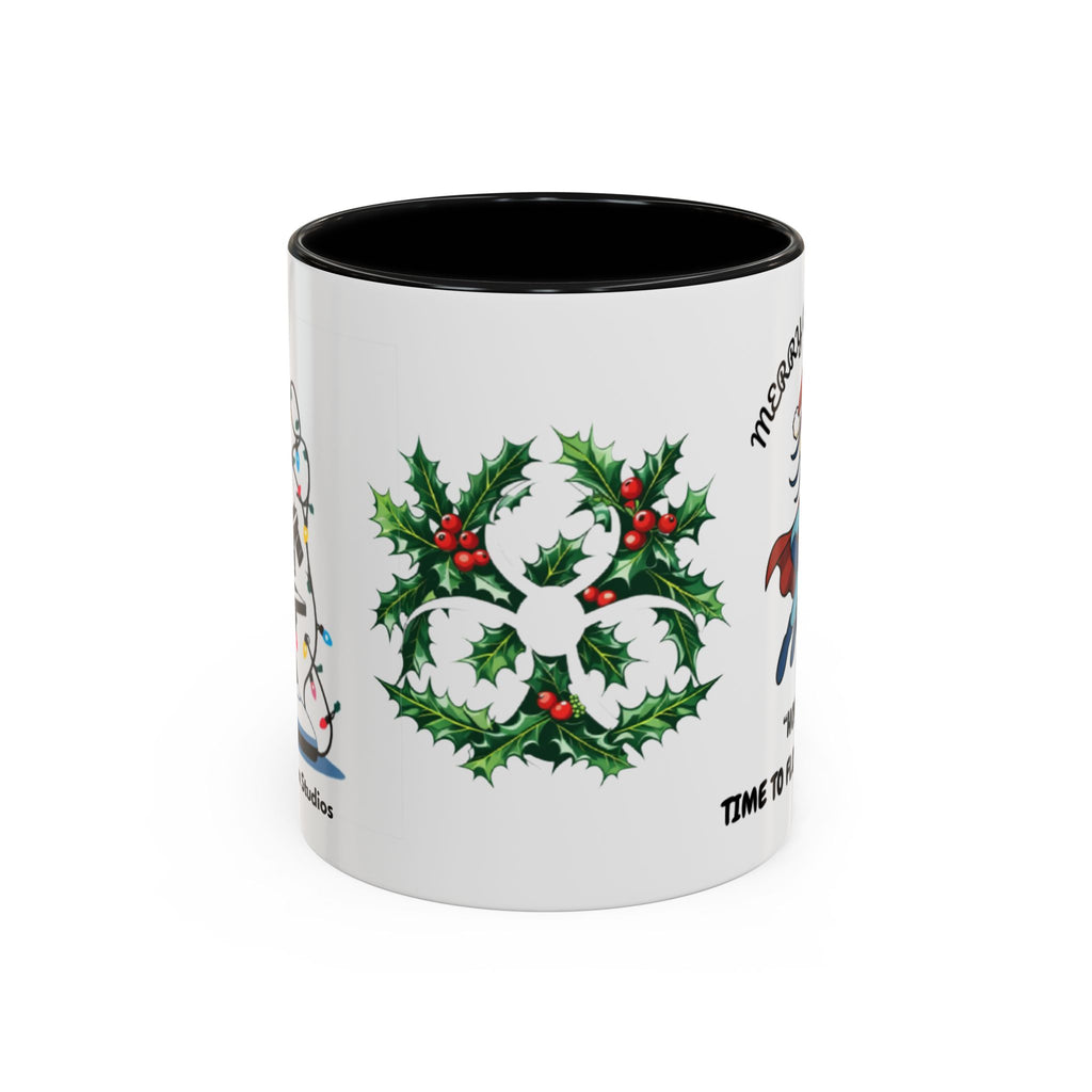 Giardia George™ Holiday Mug – Funny Science Christmas Gift with Microscope & Holly Biohazard