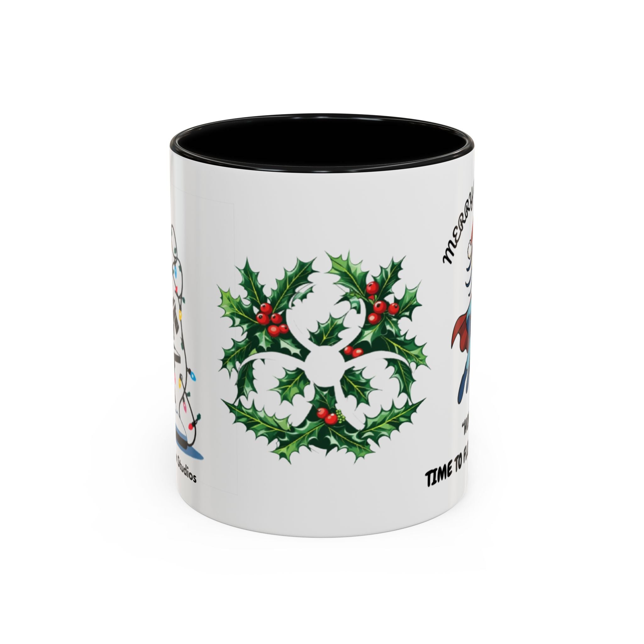 Giardia George™ Holiday Mug – Funny Science Christmas Gift with Microscope & Holly Biohazard