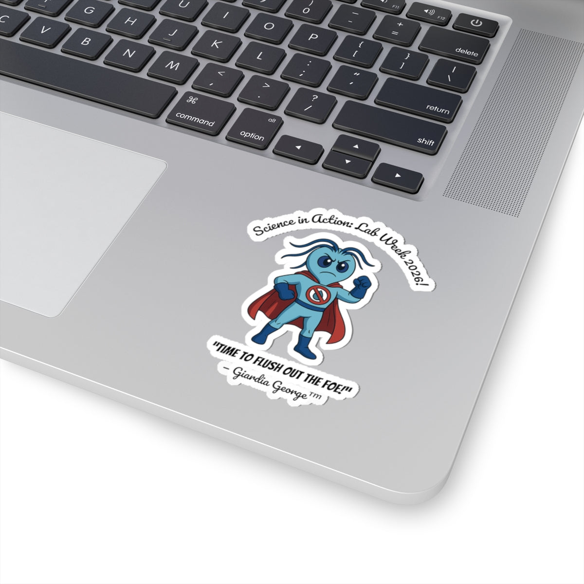 Lab Week 2026 “Giardia George” Kiss-Cut Sticker – Science in Action
